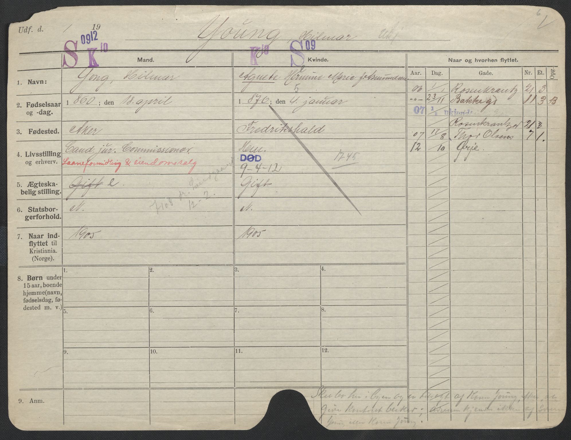 Oslo folkeregister, Registerkort, SAO/A-11715/F/Fa/Fac/L0011: Menn, 1906-1914, p. 977a