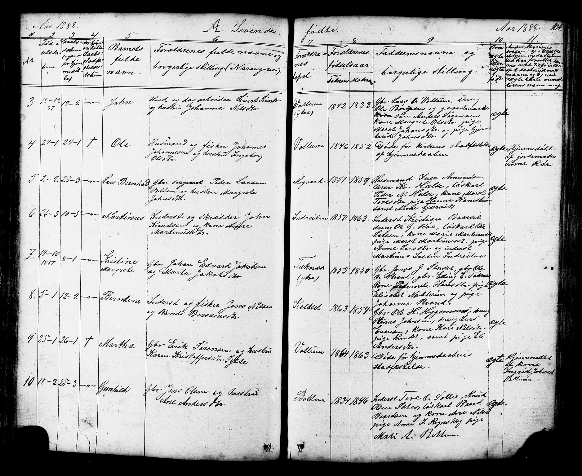 Ministerialprotokoller, klokkerbøker og fødselsregistre - Møre og Romsdal, AV/SAT-A-1454/576/L0890: Parish register (copy) no. 576C01, 1837-1908, p. 104