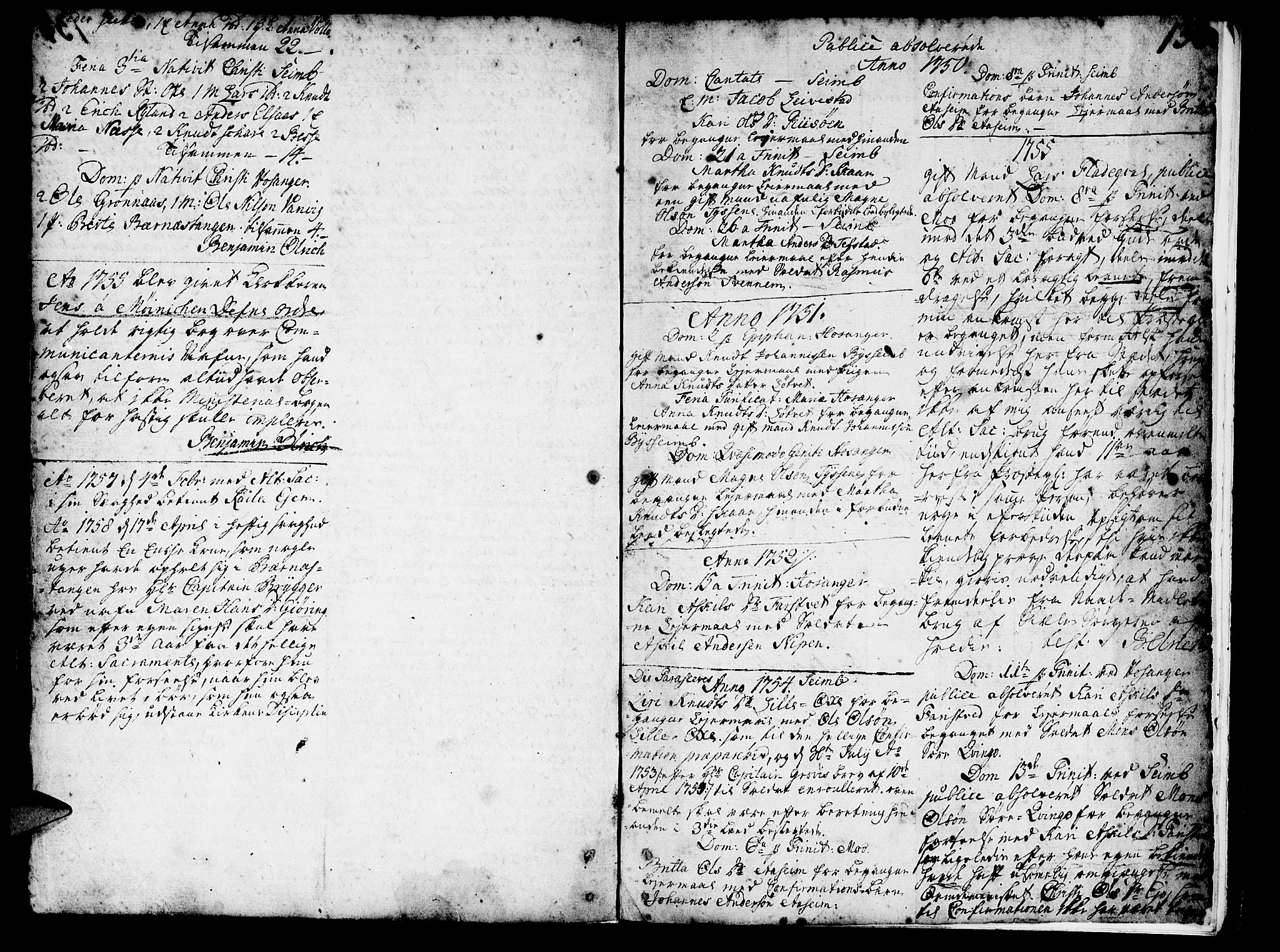 Hosanger sokneprestembete, SAB/A-75801/H/Haa: Parish register (official) no. A 1 /1, 1750-1766, p. 138