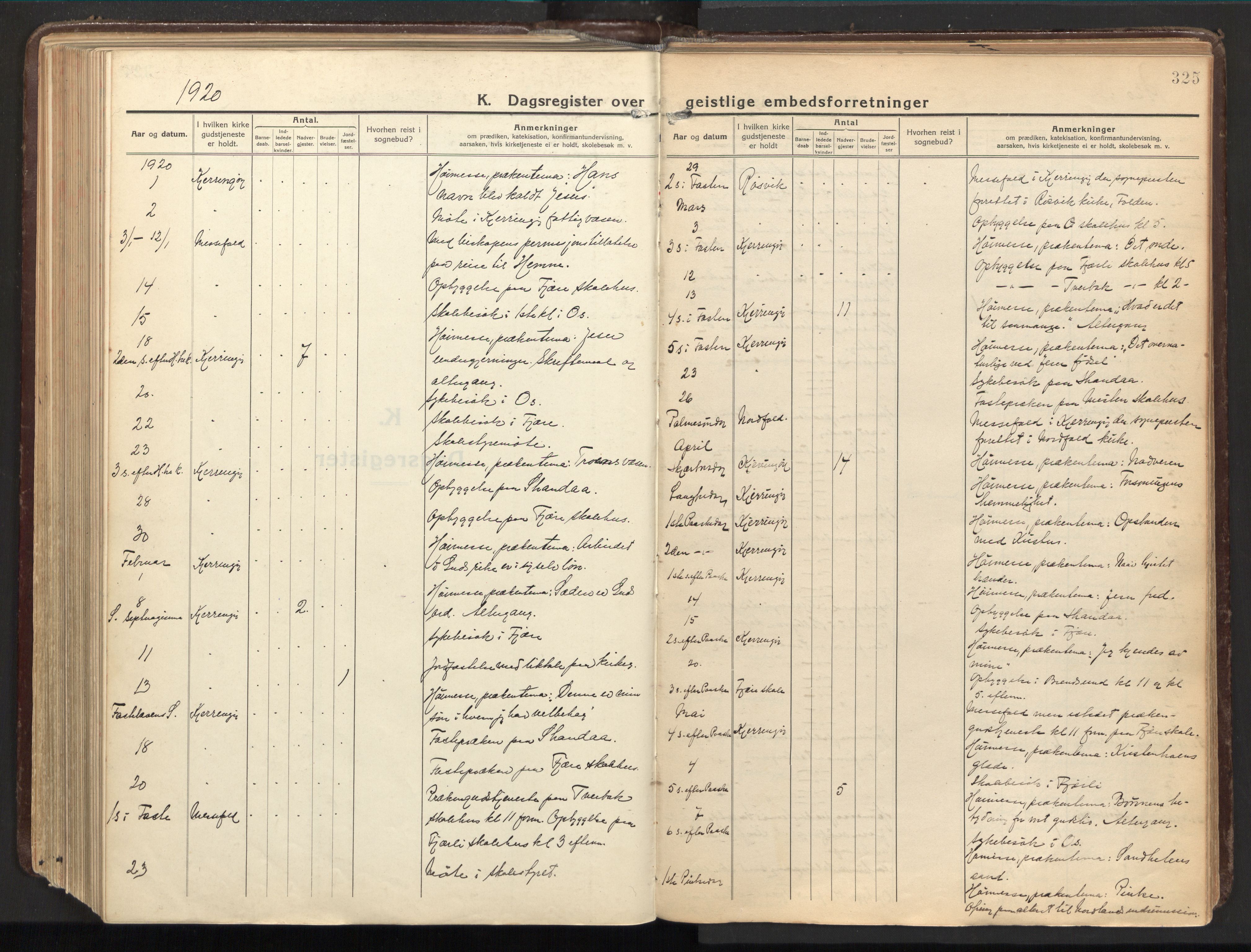 Ministerialprotokoller, klokkerbøker og fødselsregistre - Nordland, AV/SAT-A-1459/803/L0073: Parish register (official) no. 803A03, 1920-1955, p. 325