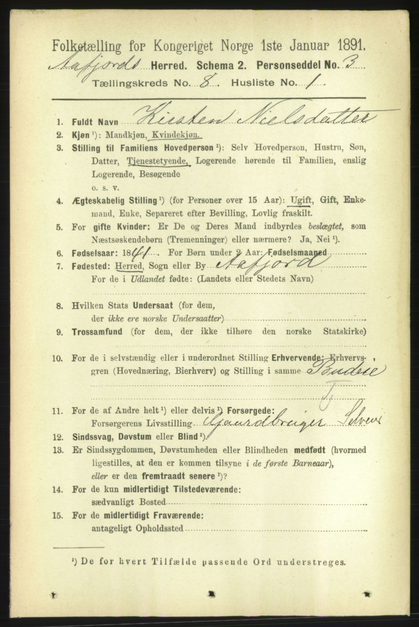 RA, 1891 census for 1630 Åfjord, 1891, p. 1984