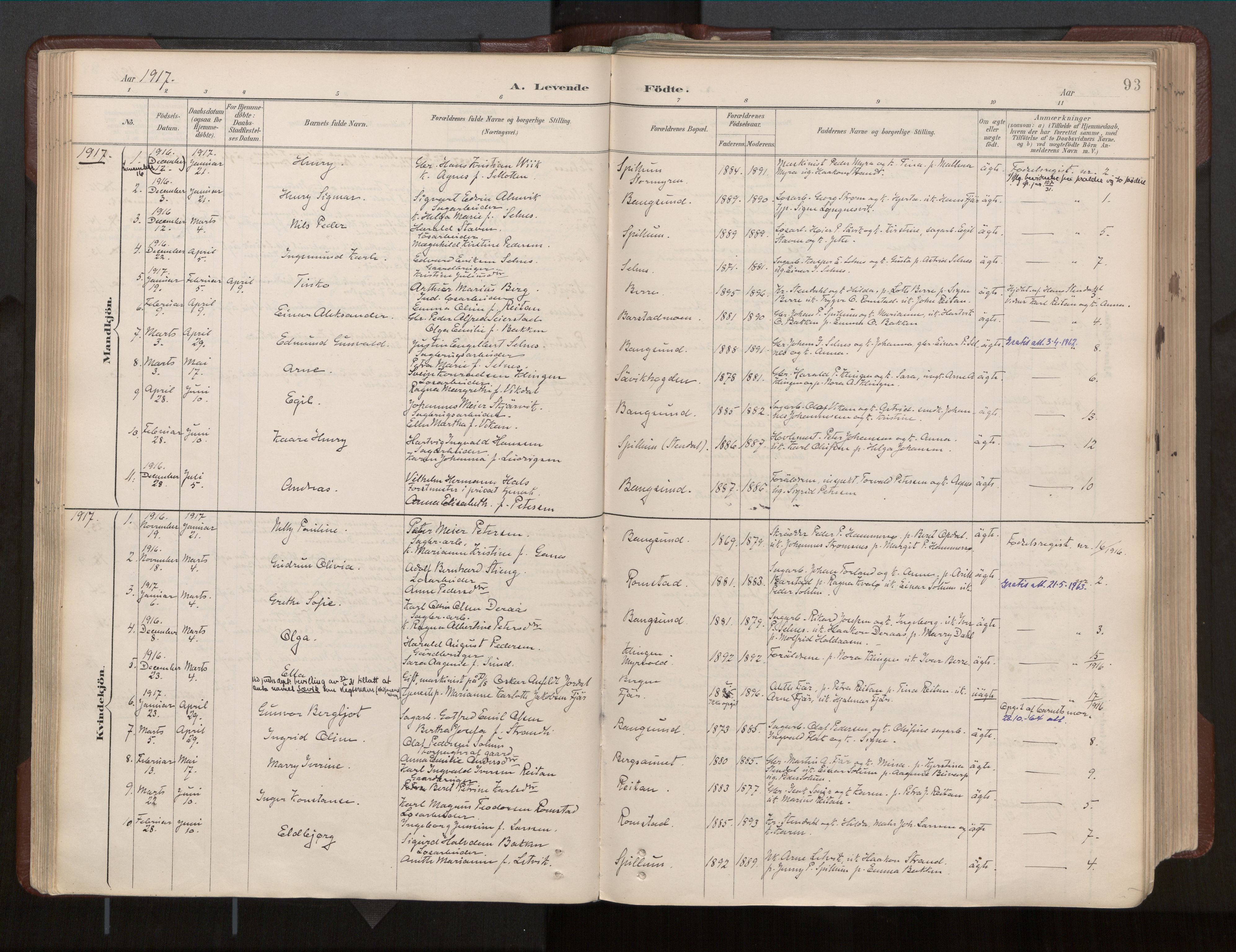 Ministerialprotokoller, klokkerbøker og fødselsregistre - Nord-Trøndelag, SAT/A-1458/770/L0589: Parish register (official) no. 770A03, 1887-1929, p. 93