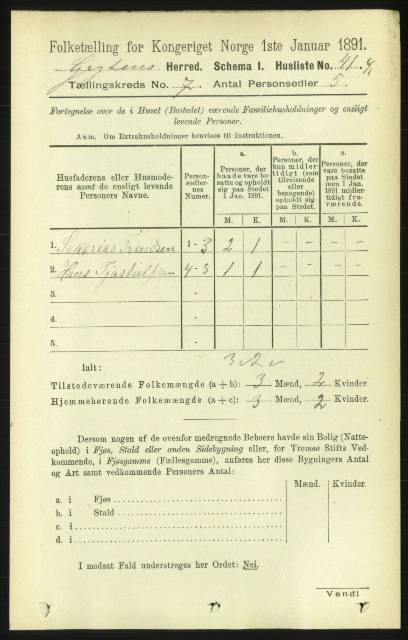 RA, 1891 census for 1539 Grytten, 1891, p. 2860