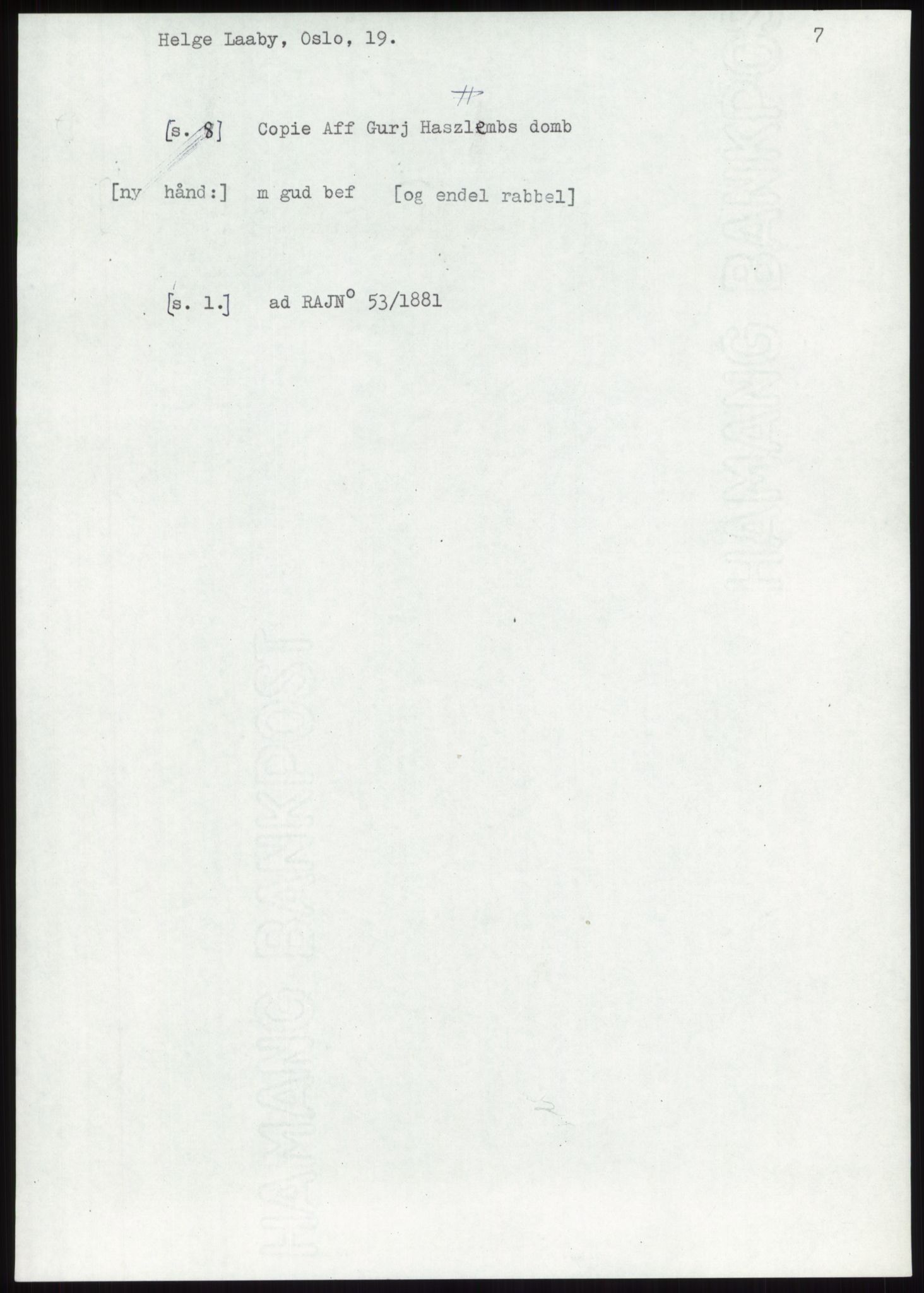 Samlinger til kildeutgivelse, Diplomavskriftsamlingen, AV/RA-EA-4053/H/Ha, p. 546