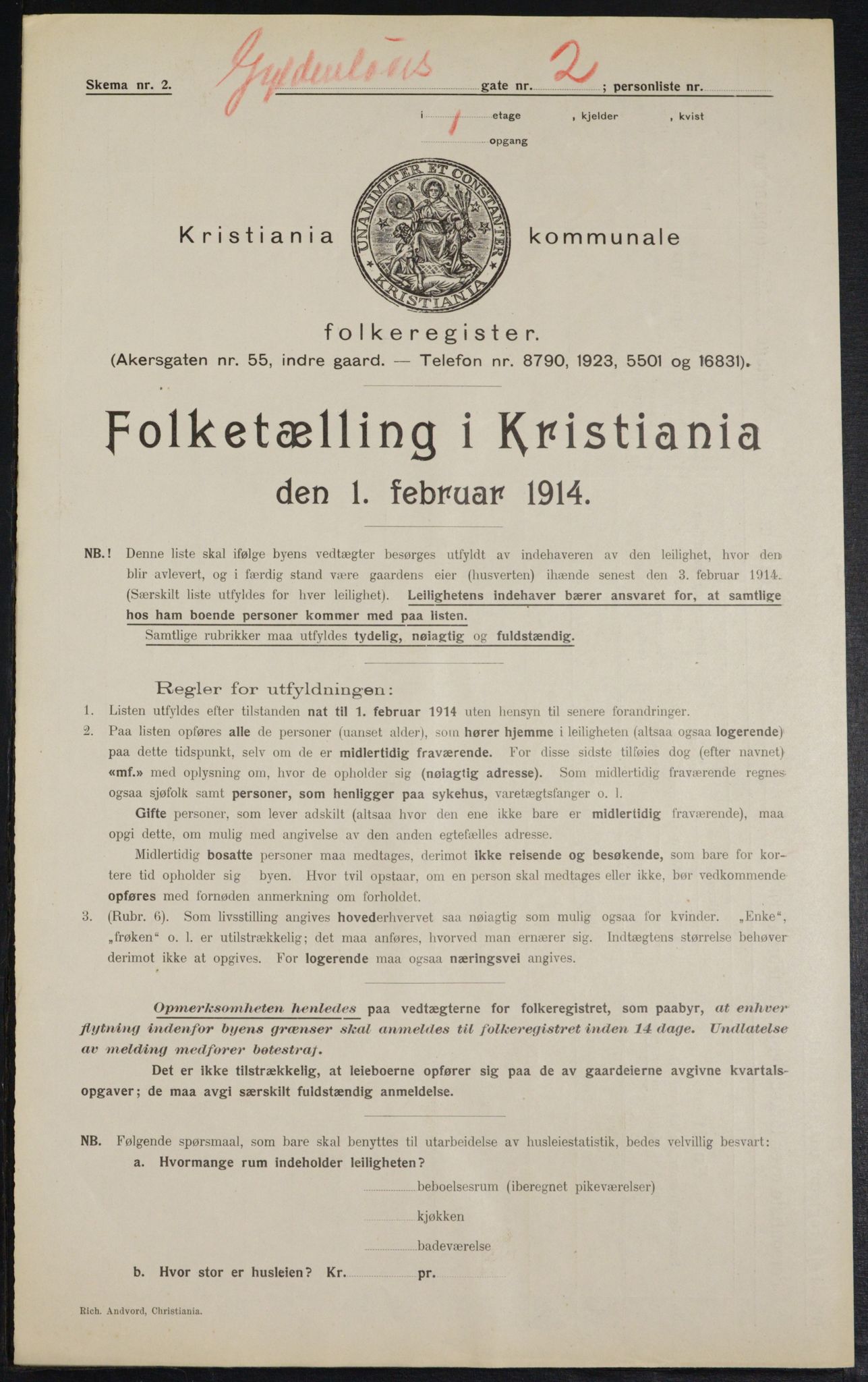 OBA, Municipal Census 1914 for Kristiania, 1914, p. 32561
