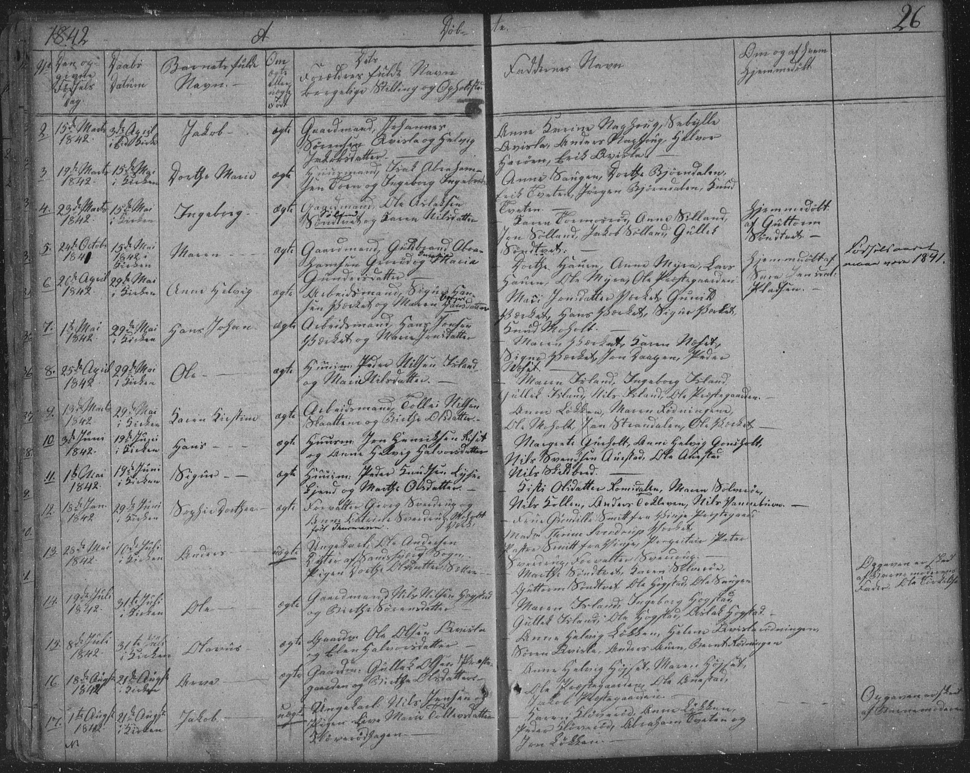 Siljan kirkebøker, SAKO/A-300/F/Fa/L0001: Parish register (official) no. 1, 1831-1870, p. 26