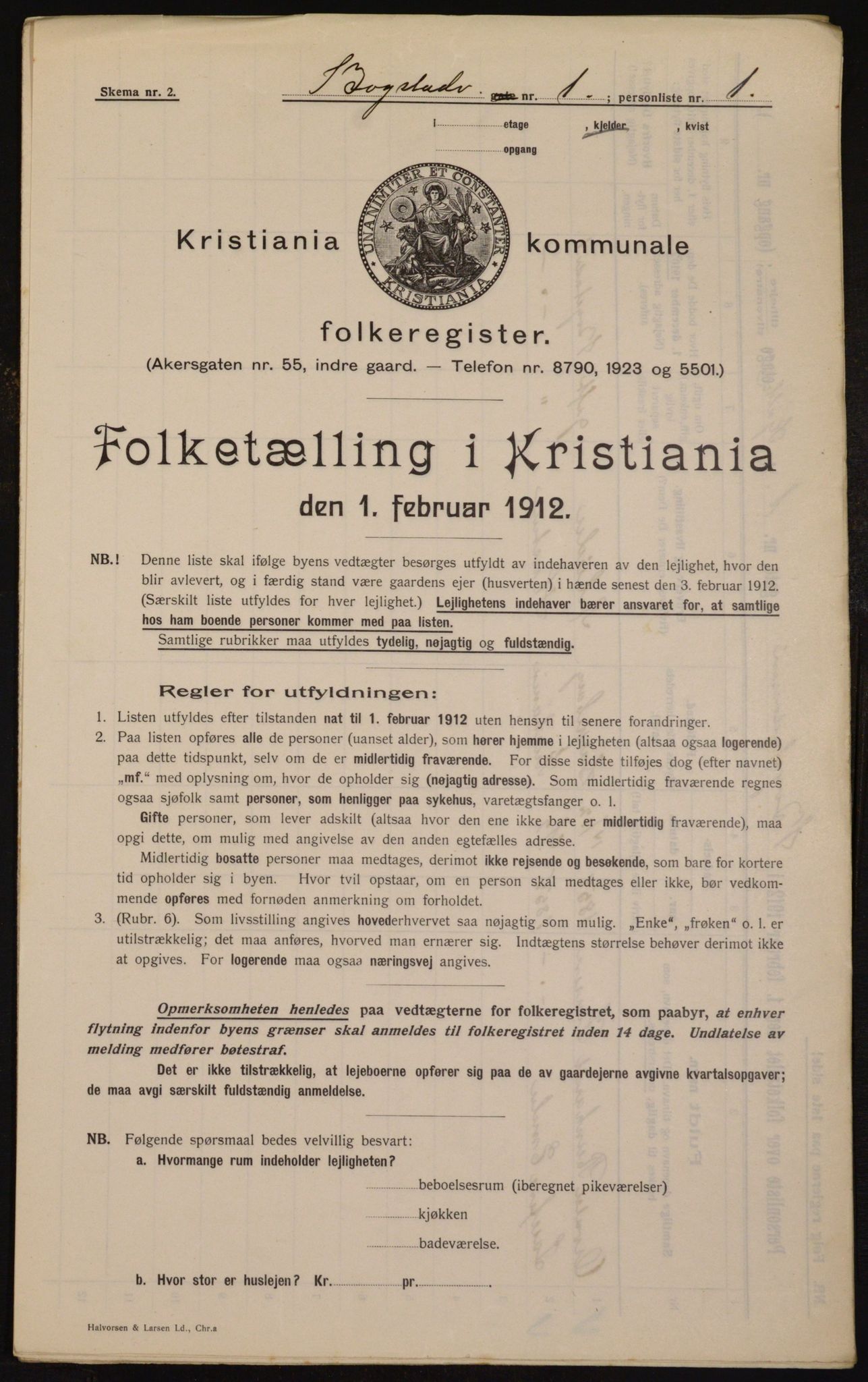 OBA, Municipal Census 1912 for Kristiania, 1912, p. 6649