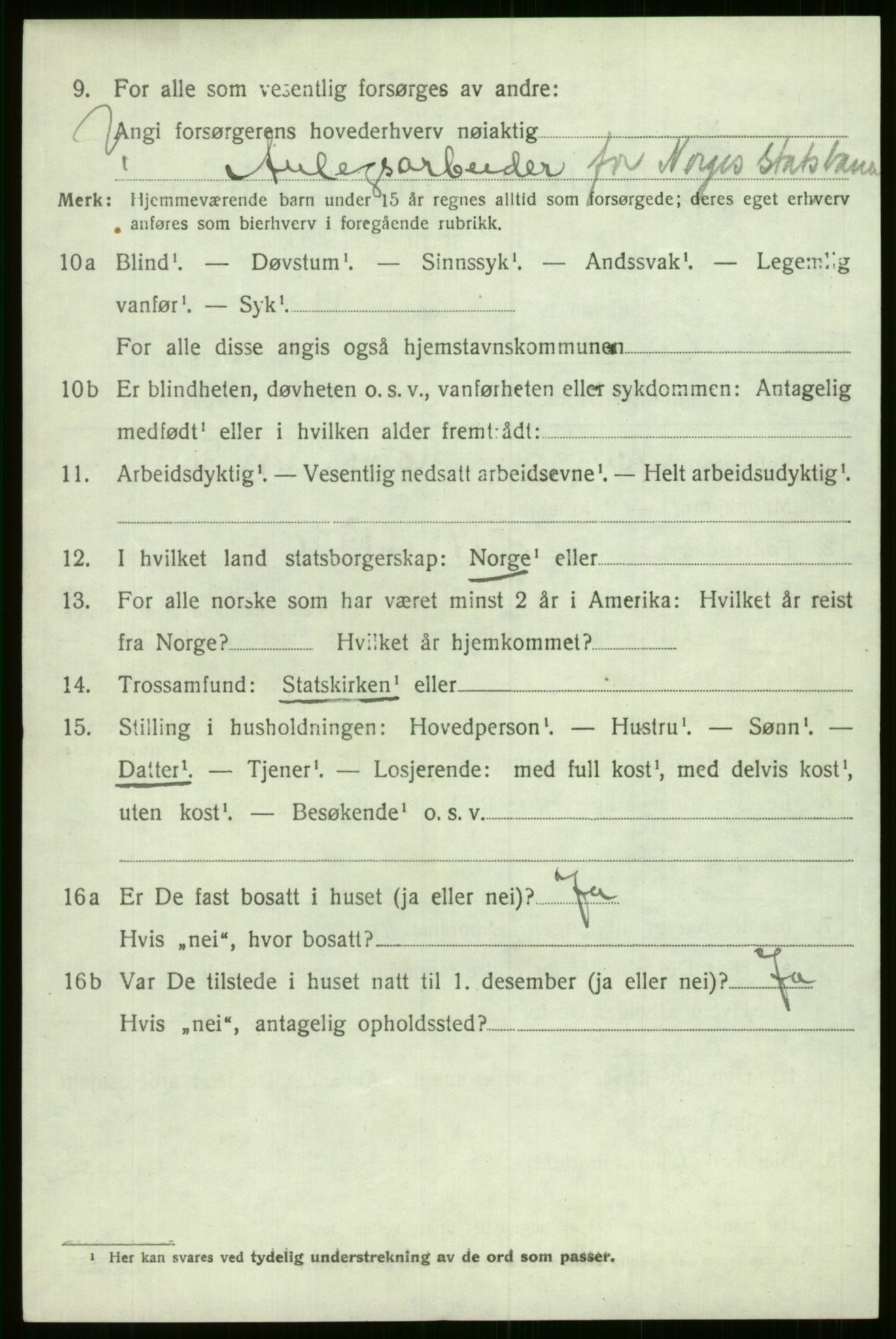 SAB, 1920 census for Evanger, 1920, p. 4248