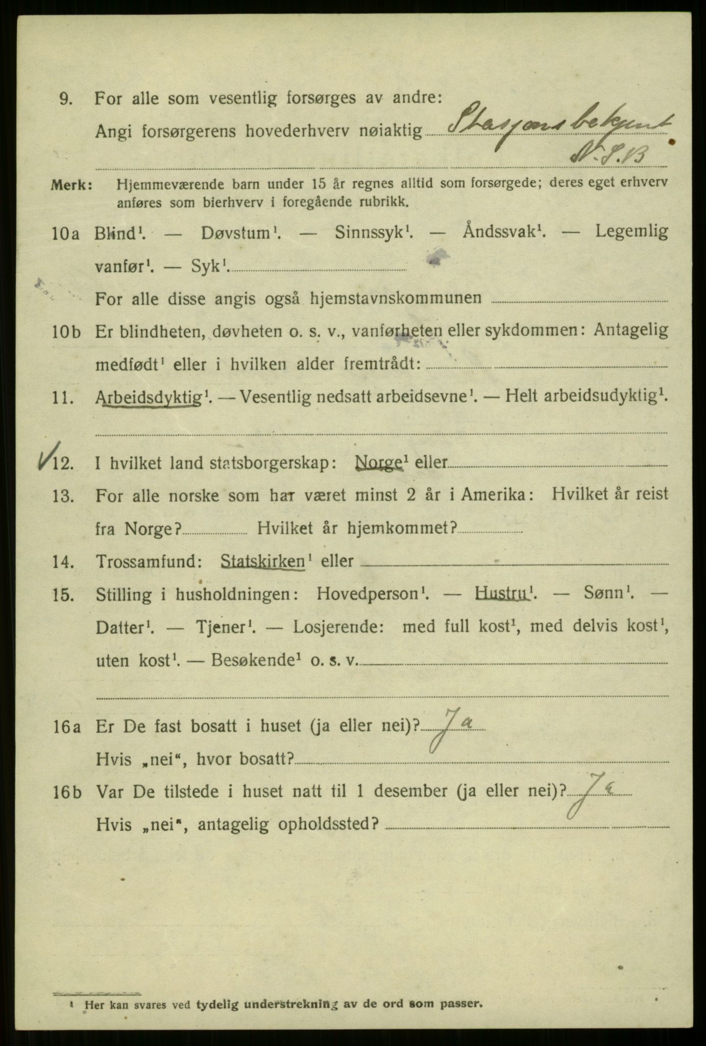 SAB, 1920 census for Bergen, 1920, p. 118187