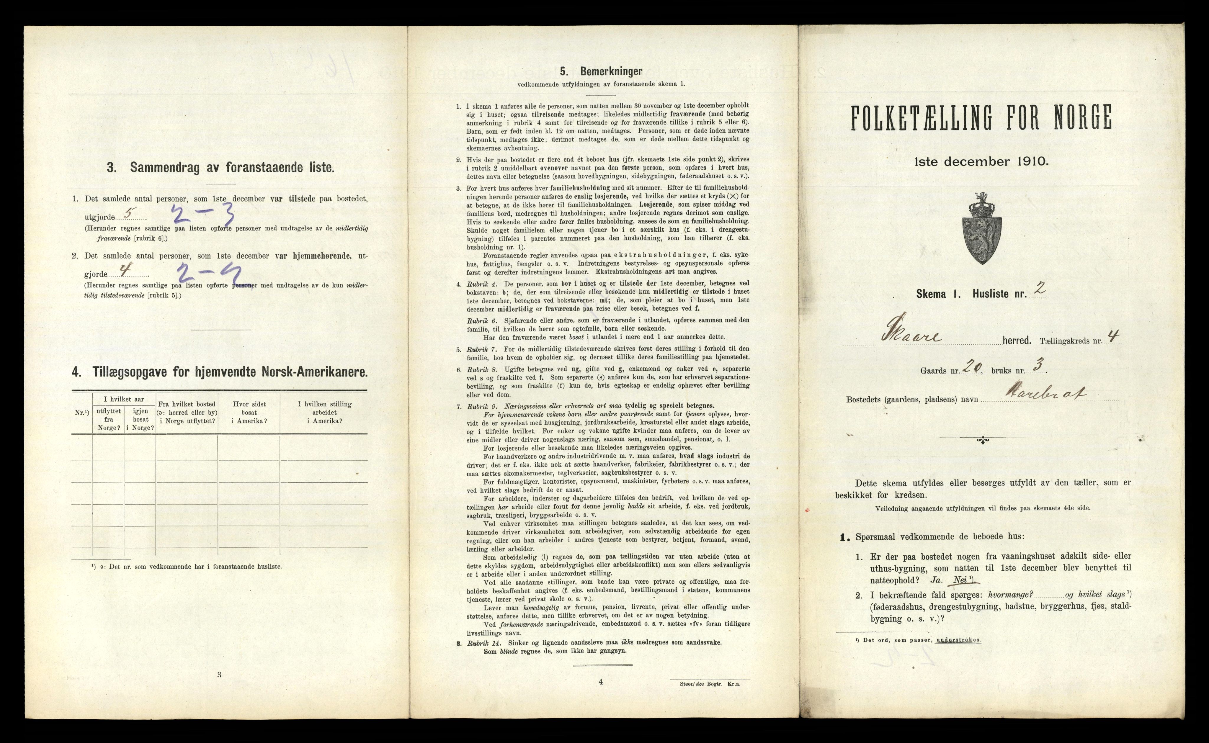 RA, 1910 census for Skåre, 1910, p. 266