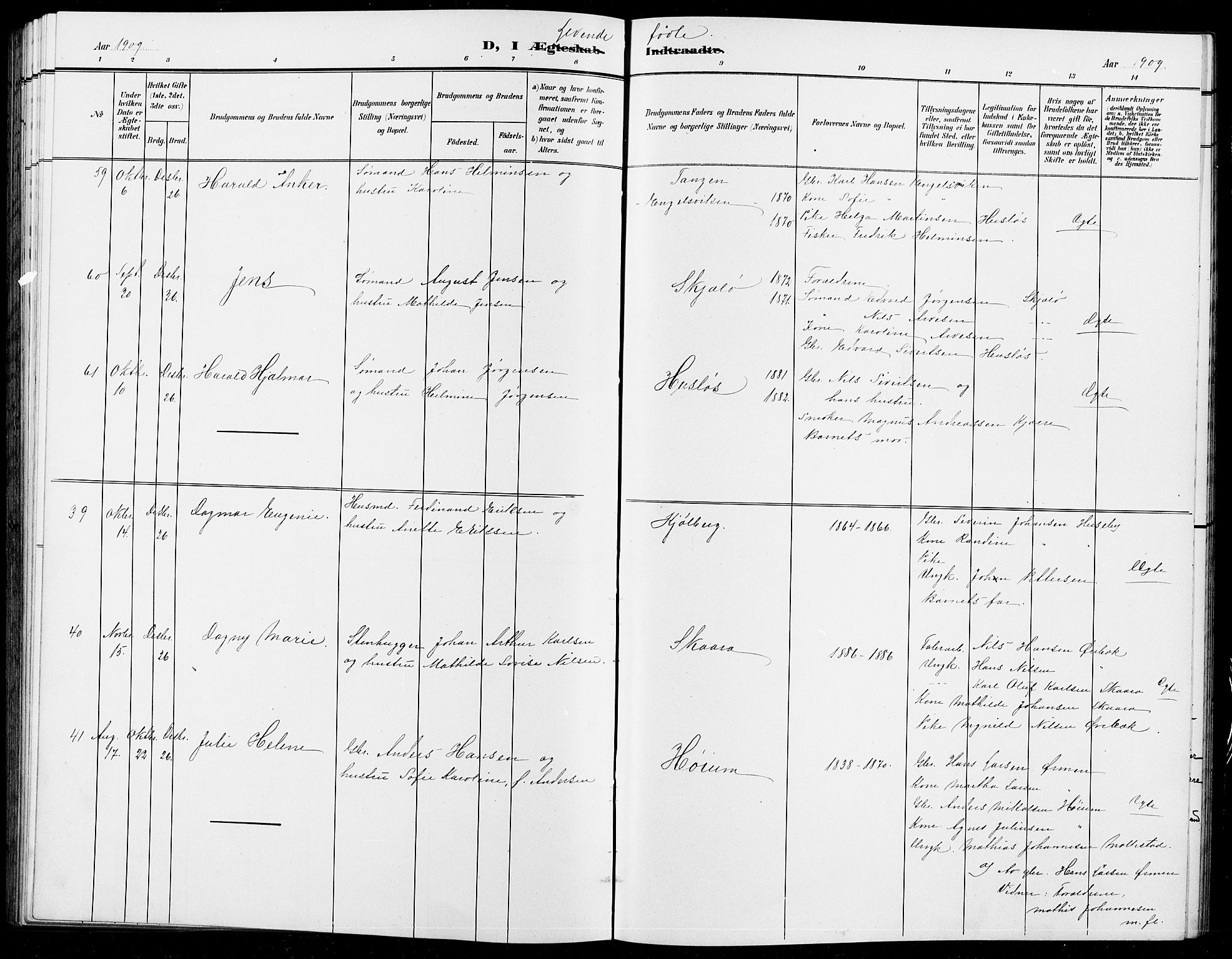 Onsøy prestekontor Kirkebøker, AV/SAO-A-10914/G/Ga/L0002: Parish register (copy) no. I 2, 1903-1909