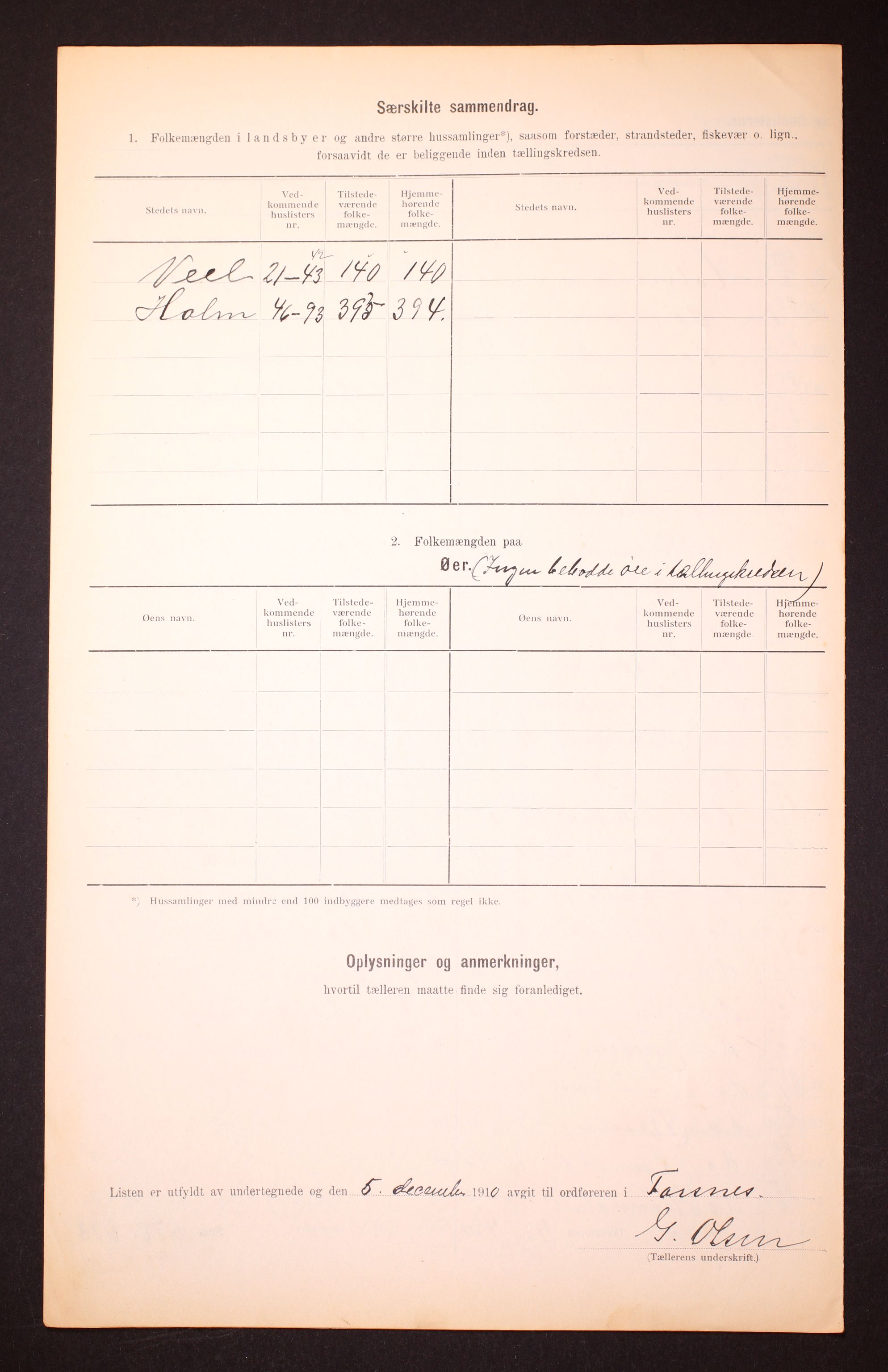 RA, 1910 census for Torsnes, 1910, p. 6