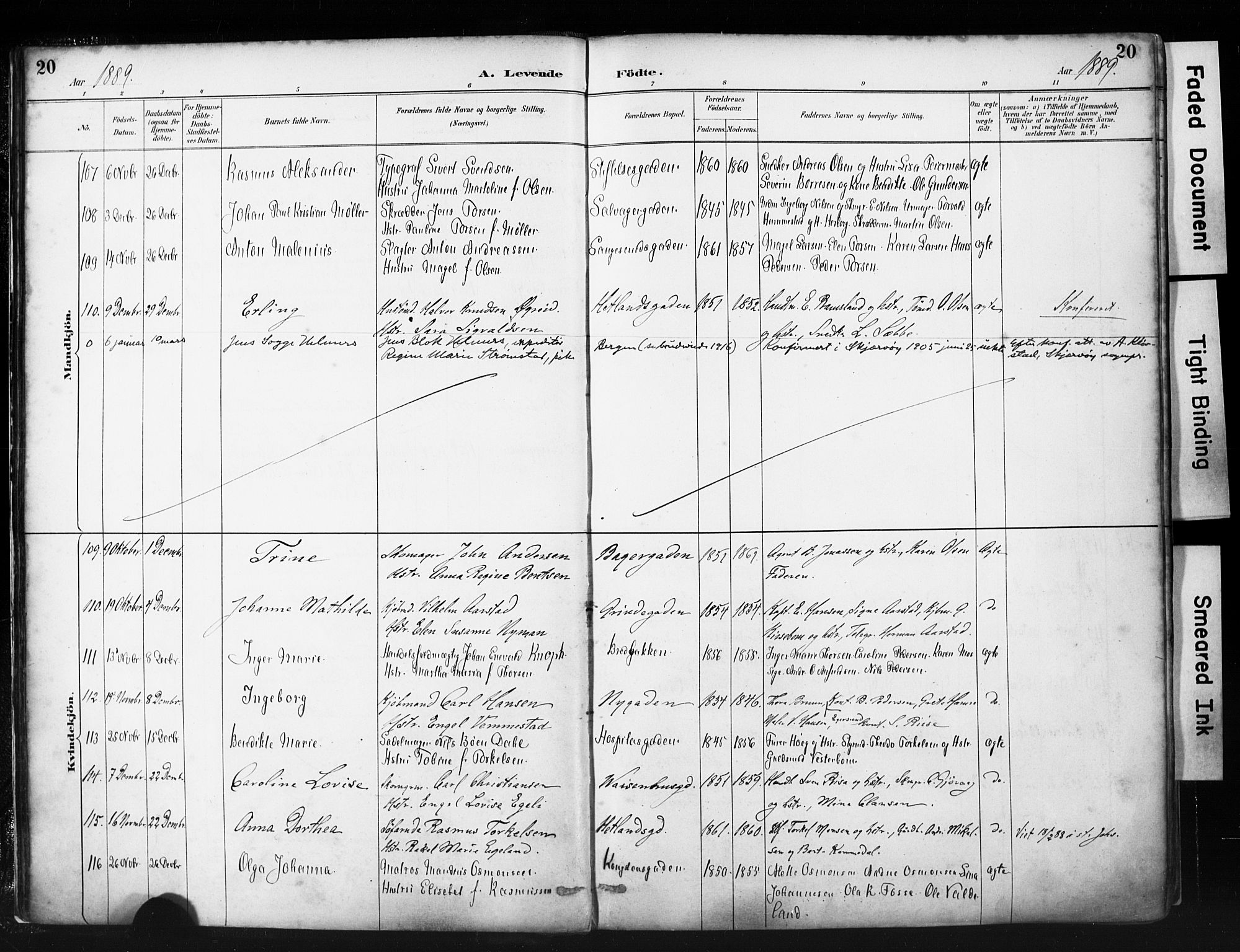 St. Petri sokneprestkontor, AV/SAST-A-101813/001/30/30BA/L0019: Parish register (official) no. A 20, 1888-1901, p. 20