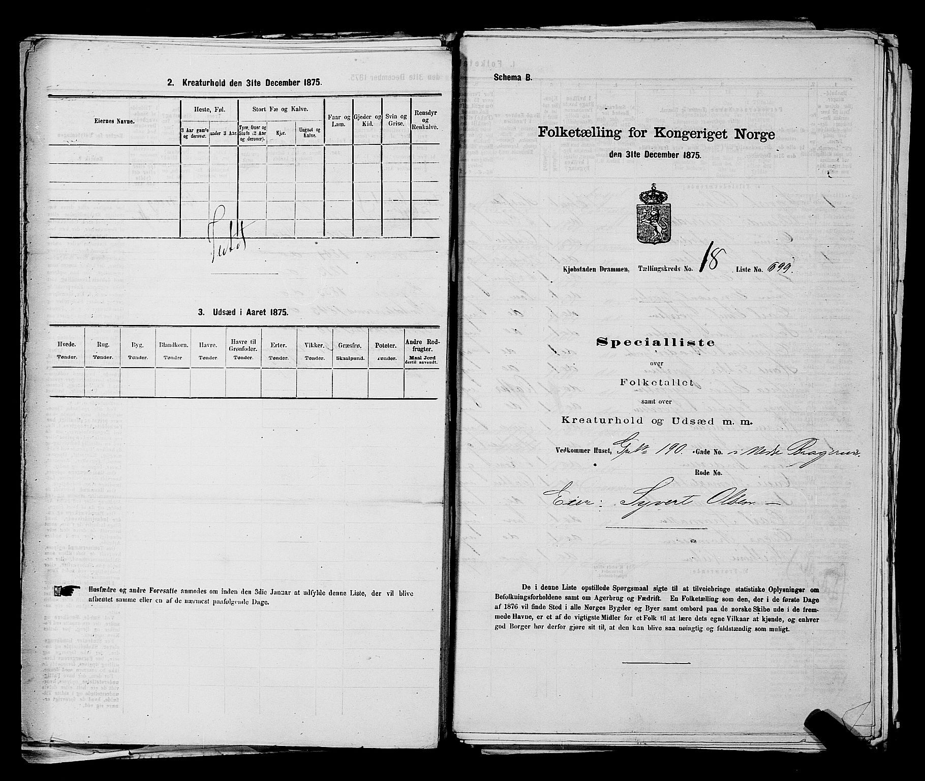 SAKO, 1875 census for 0602 Drammen, 1875, p. 1964