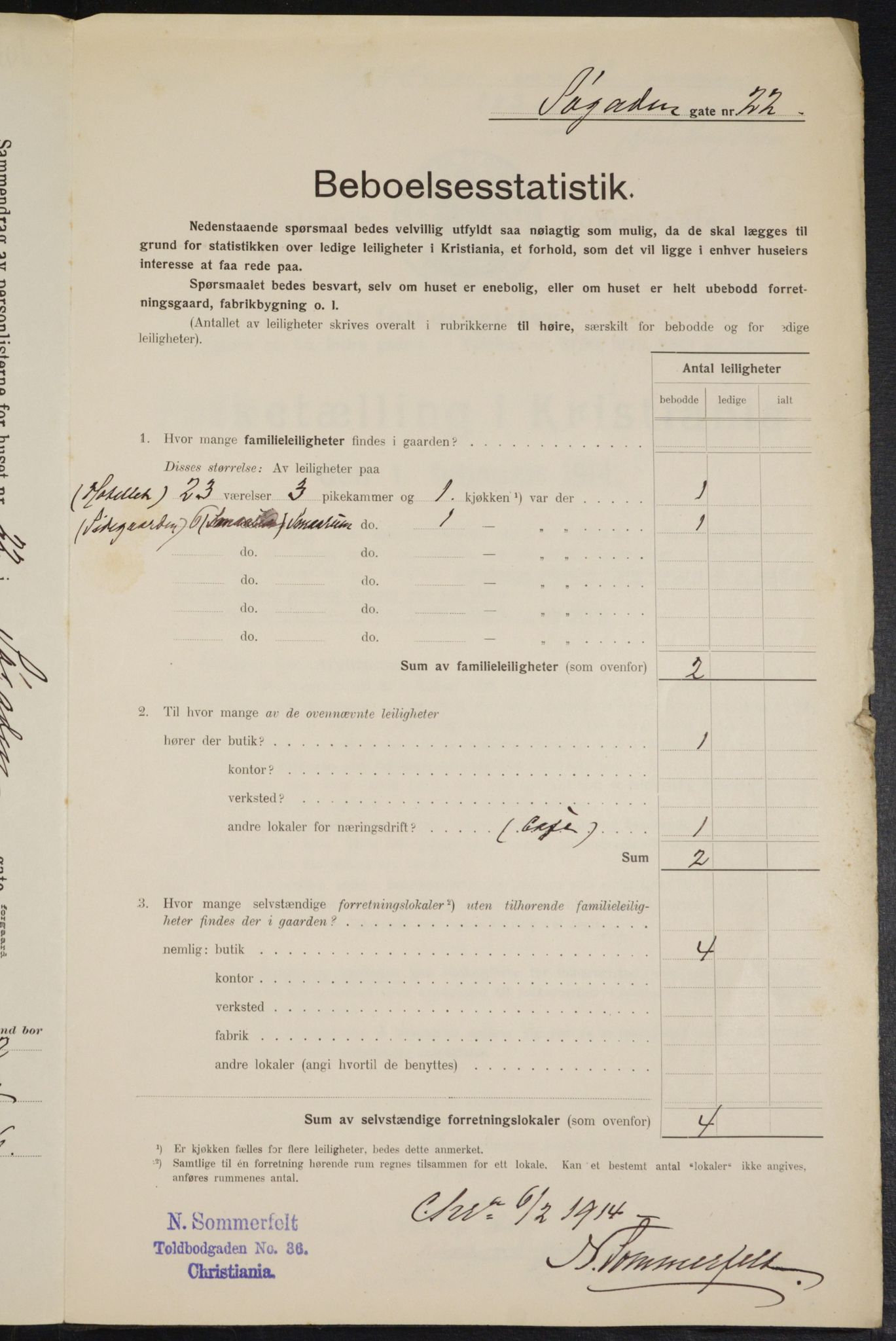 OBA, Municipal Census 1914 for Kristiania, 1914, p. 95126