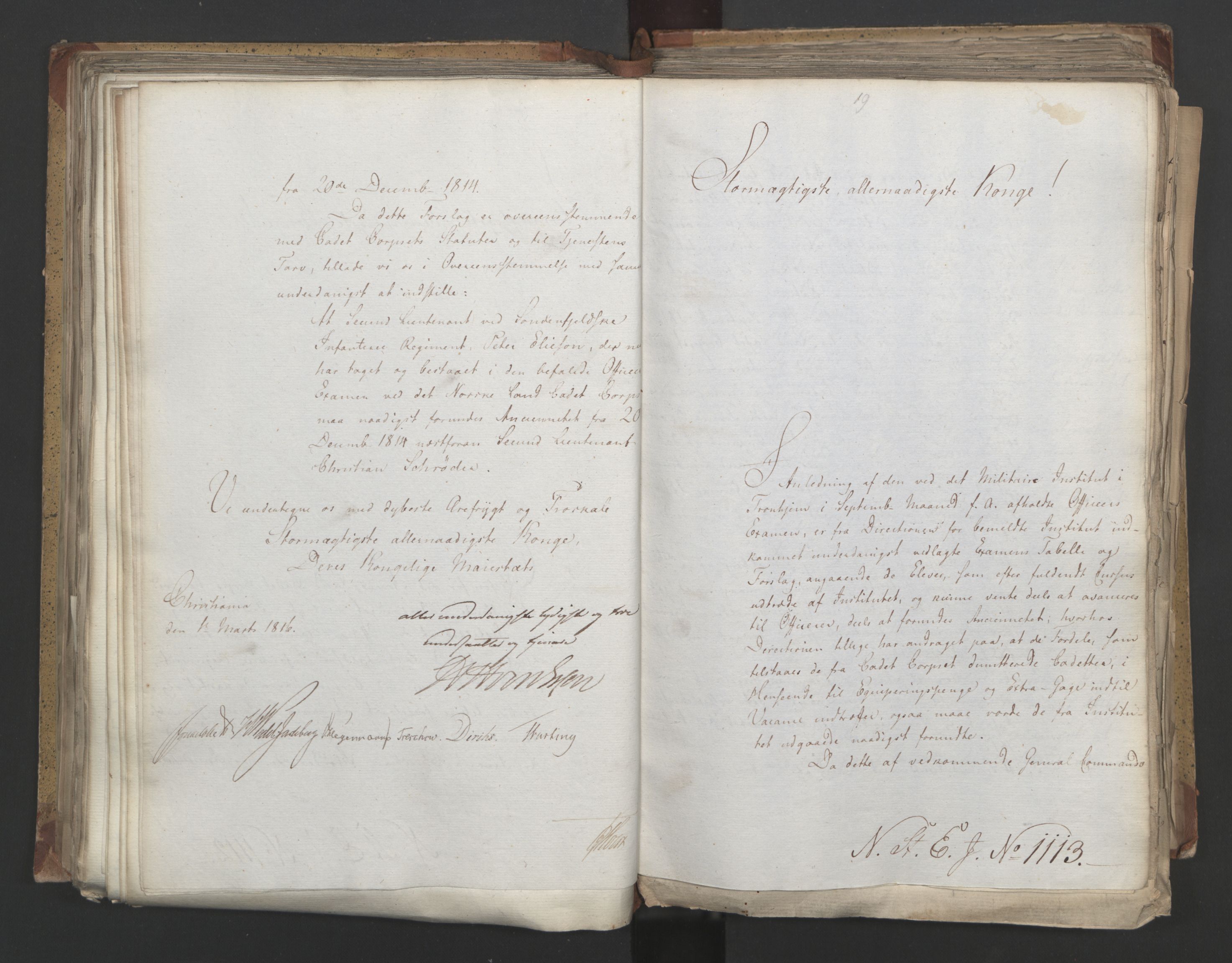Statsrådsavdelingen i Stockholm, AV/RA-S-1003/D/Da/L0005: Regjeringsinnstillinger nr. 1000-1246, 1816, p. 245