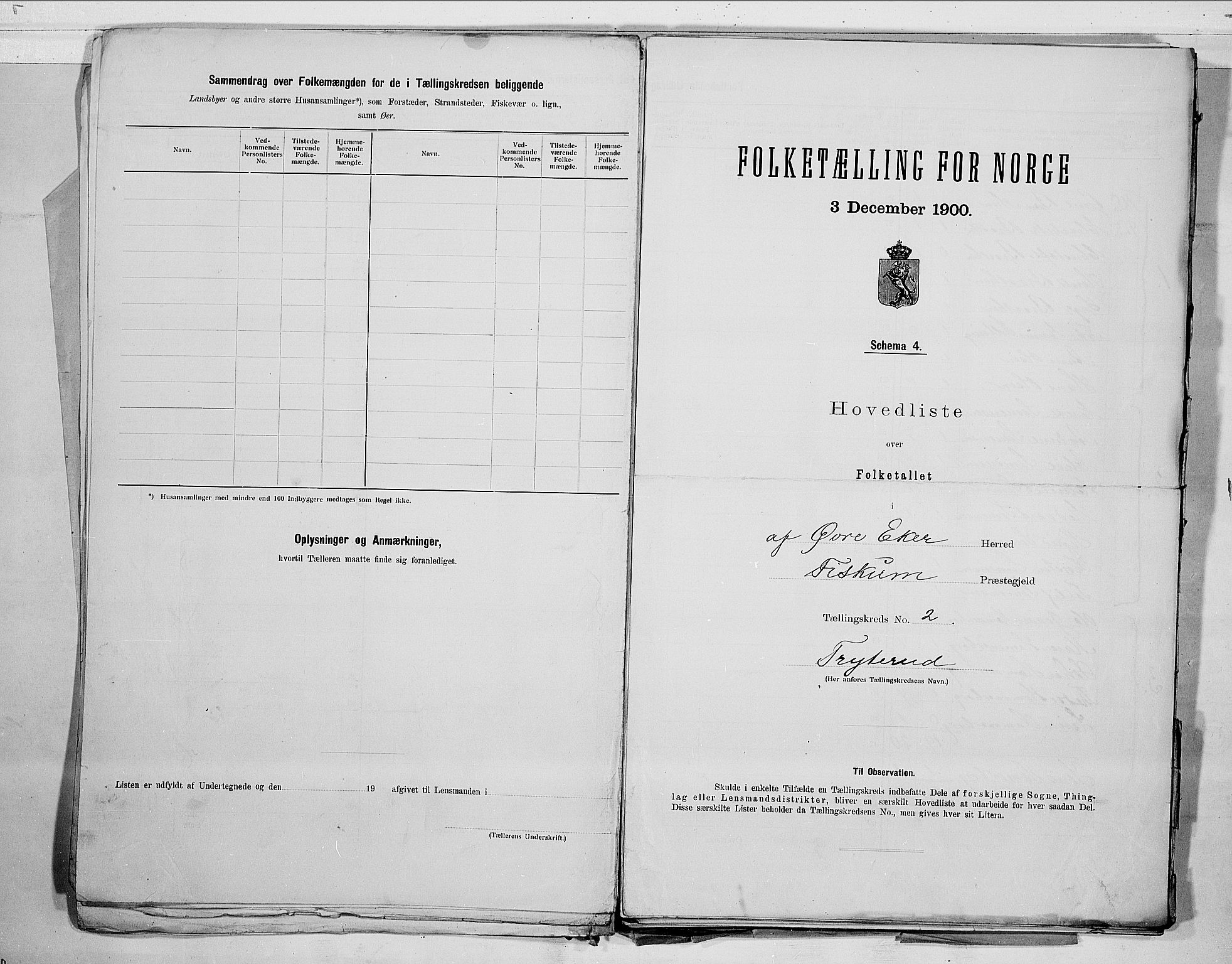 RA, 1900 census for Øvre Eiker, 1900, p. 8