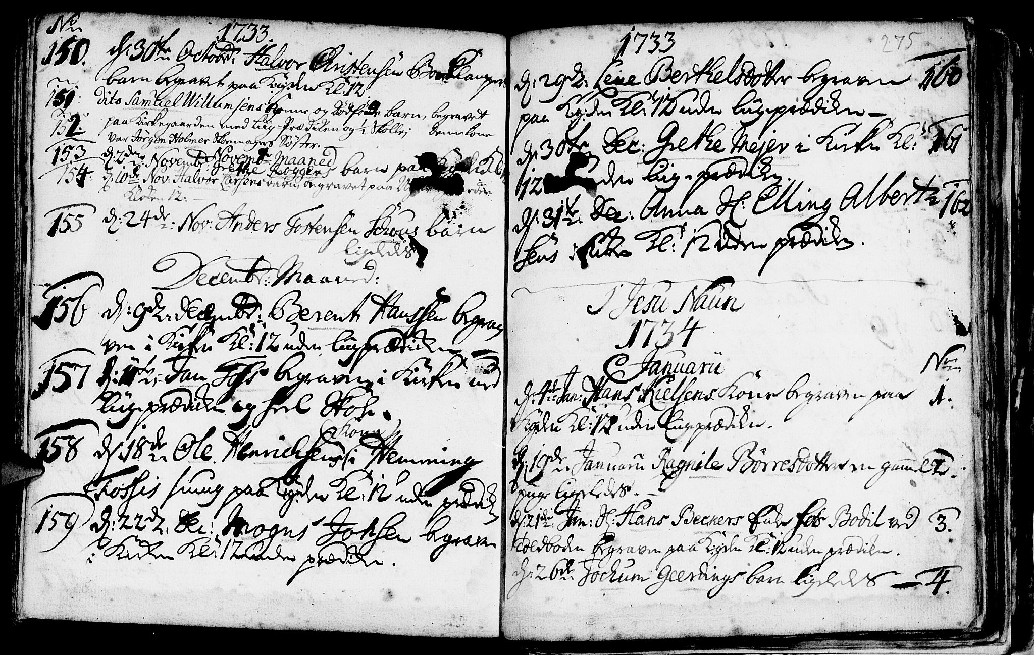 Nykirken Sokneprestembete, SAB/A-77101/H/Haa/L0009: Parish register (official) no. A 9, 1689-1759, p. 275