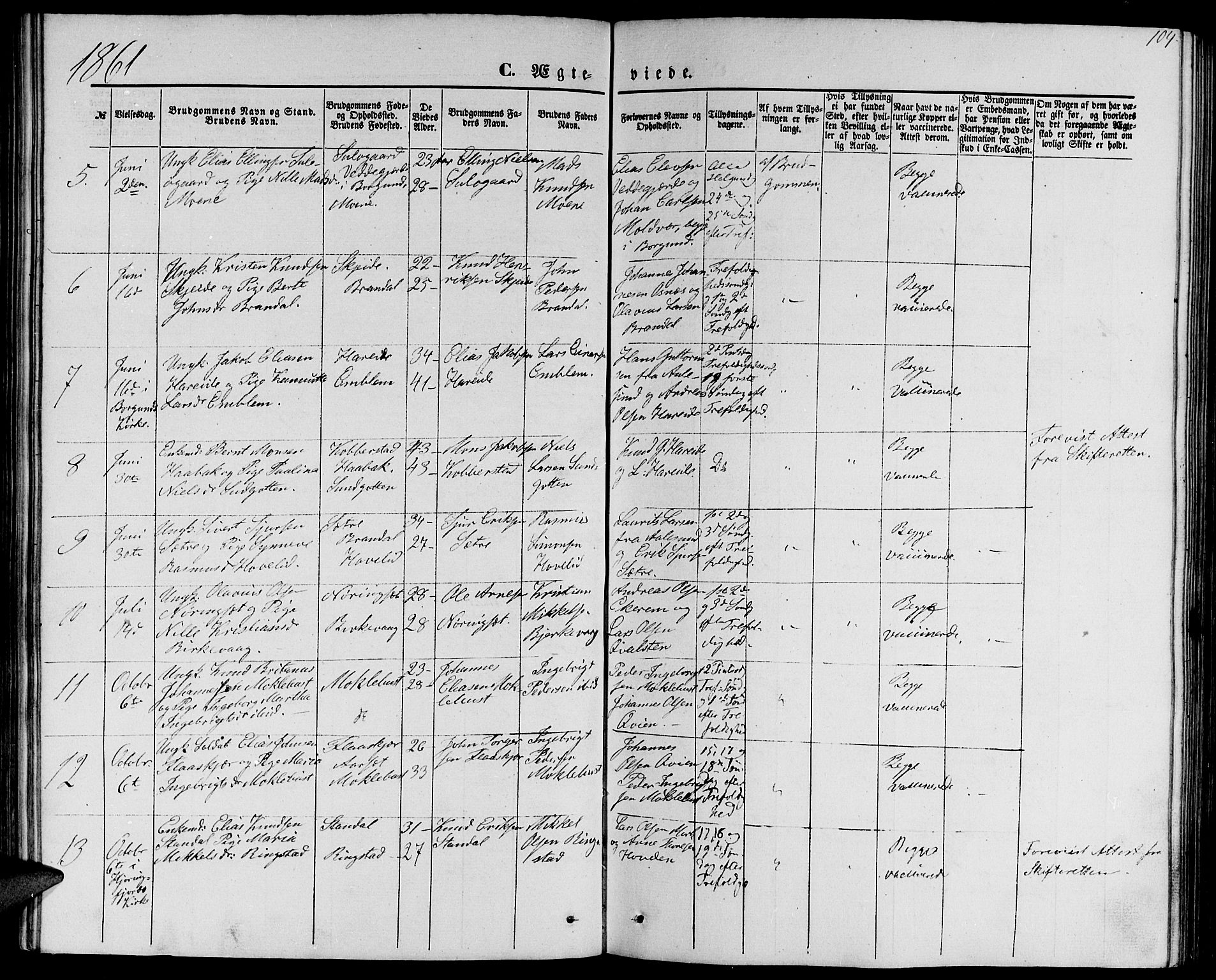 Ministerialprotokoller, klokkerbøker og fødselsregistre - Møre og Romsdal, AV/SAT-A-1454/510/L0124: Parish register (copy) no. 510C01, 1854-1877, p. 104