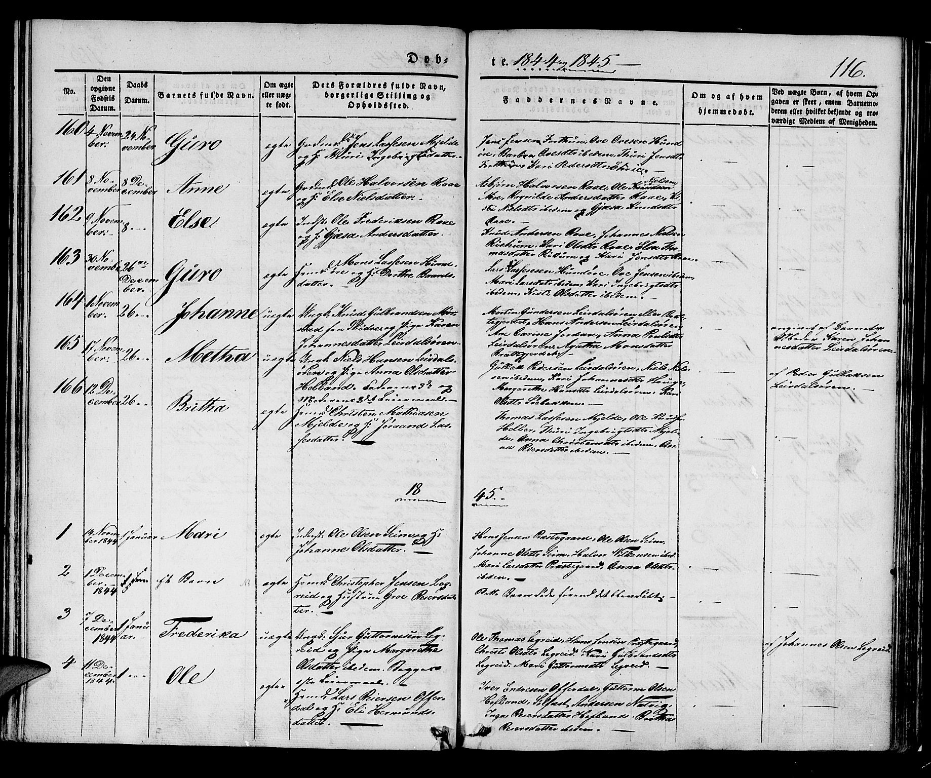 Lærdal sokneprestembete, AV/SAB-A-81201: Parish register (official) no. A 6, 1835-1849, p. 116