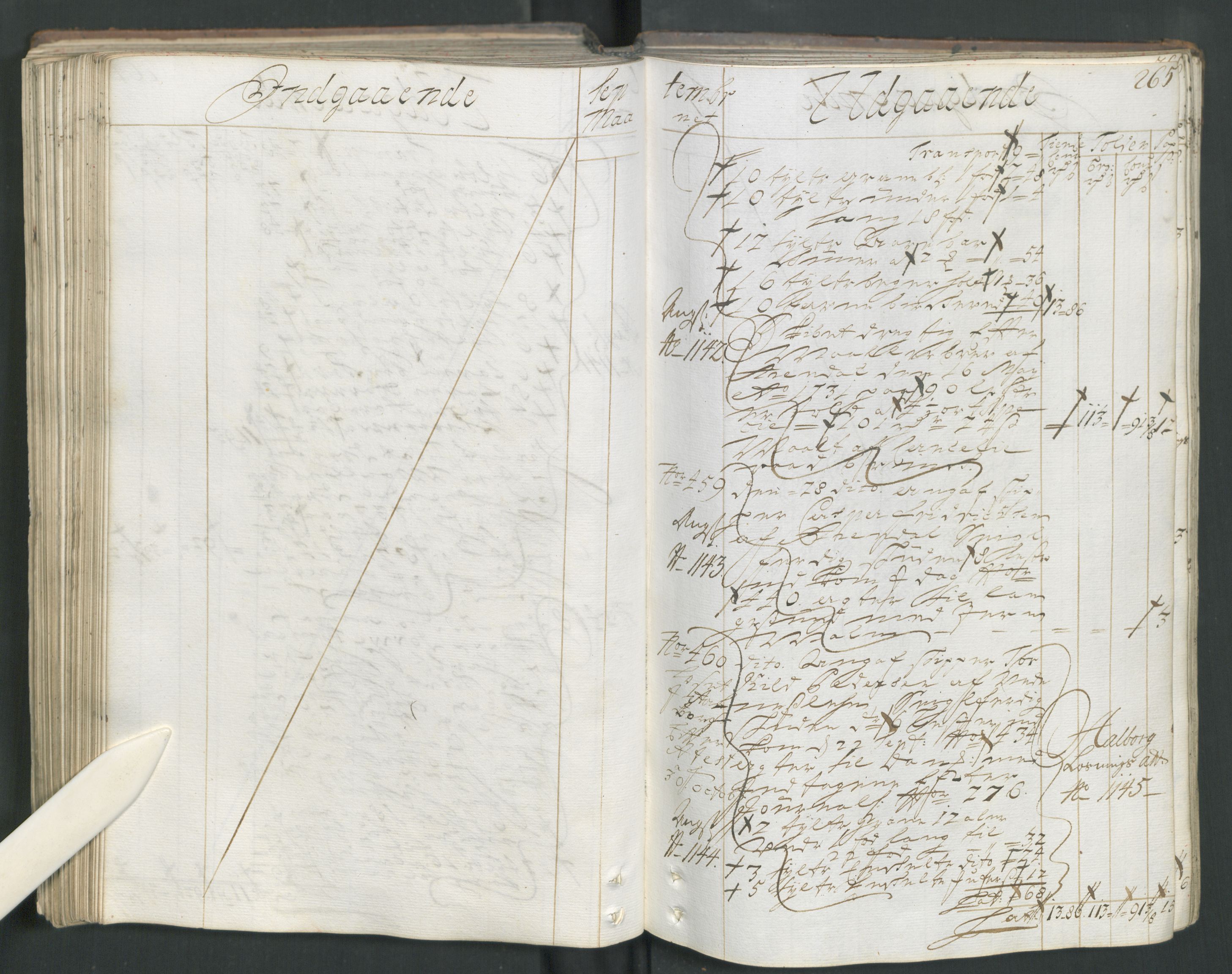 Generaltollkammeret, tollregnskaper, AV/RA-EA-5490/R15/L0013/0001: Tollregnskaper Arendal / Hovedtollbok, 1733, p. 264b-265a