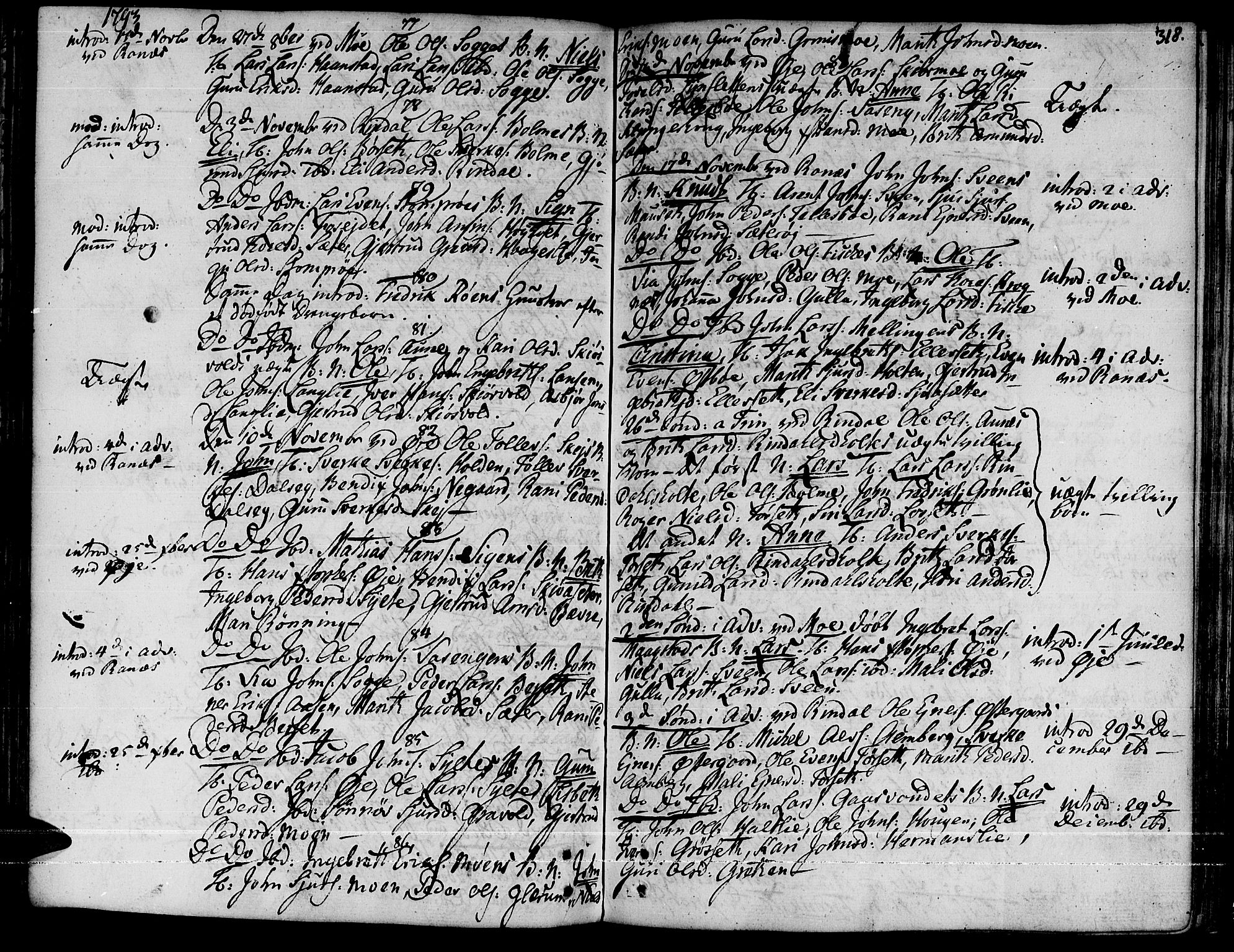 Ministerialprotokoller, klokkerbøker og fødselsregistre - Møre og Romsdal, SAT/A-1454/595/L1039: Parish register (official) no. 595A01, 1750-1796, p. 318