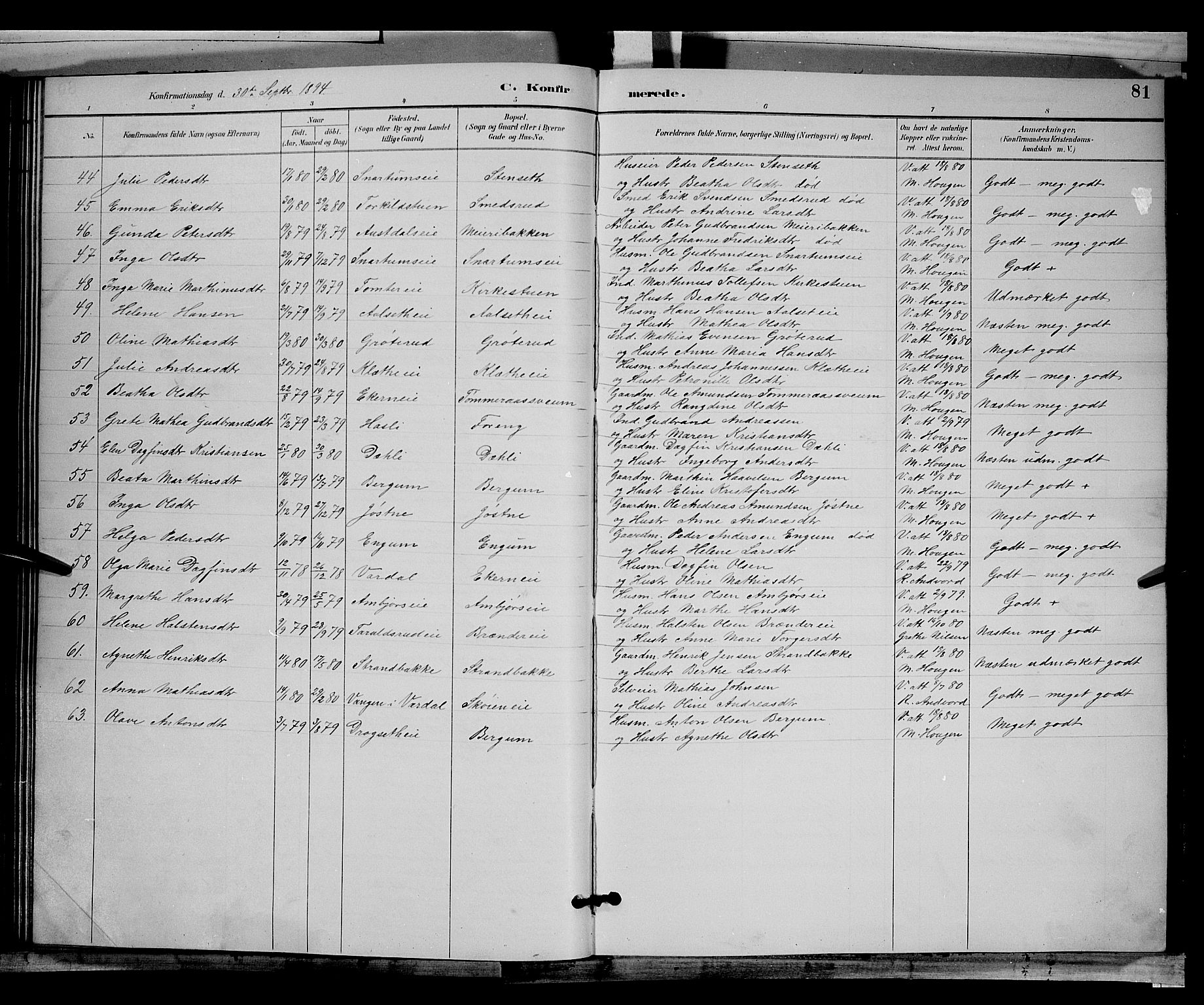 Biri prestekontor, SAH/PREST-096/H/Ha/Hab/L0003: Parish register (copy) no. 3, 1892-1905, p. 81