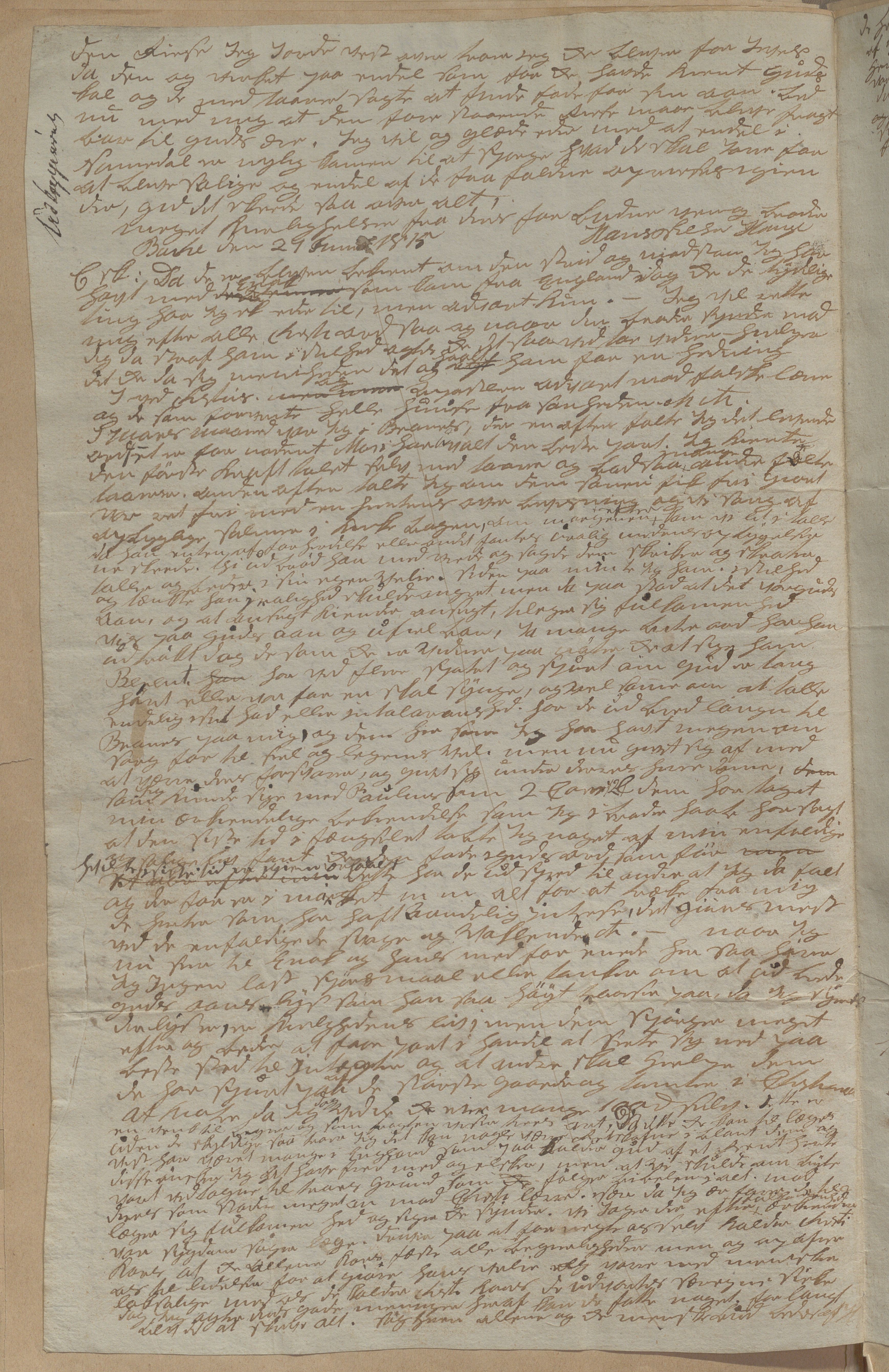 Heggtveitsamlingen, TMF/A-1007/H/L0050: Innbundne brev, Ms A, med innlagt registratur. , 1800-1850