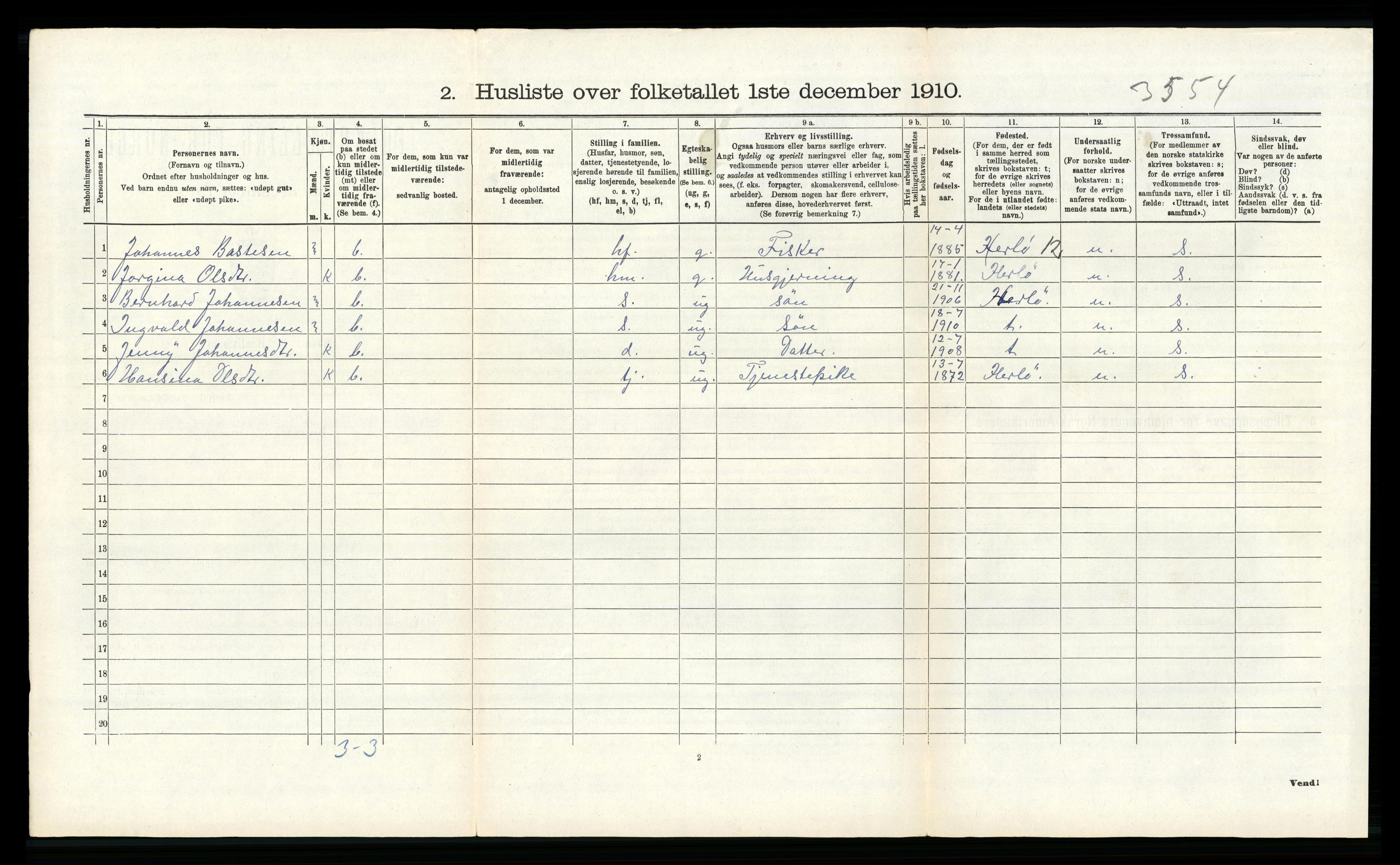RA, 1910 census for Alversund, 1910, p. 115