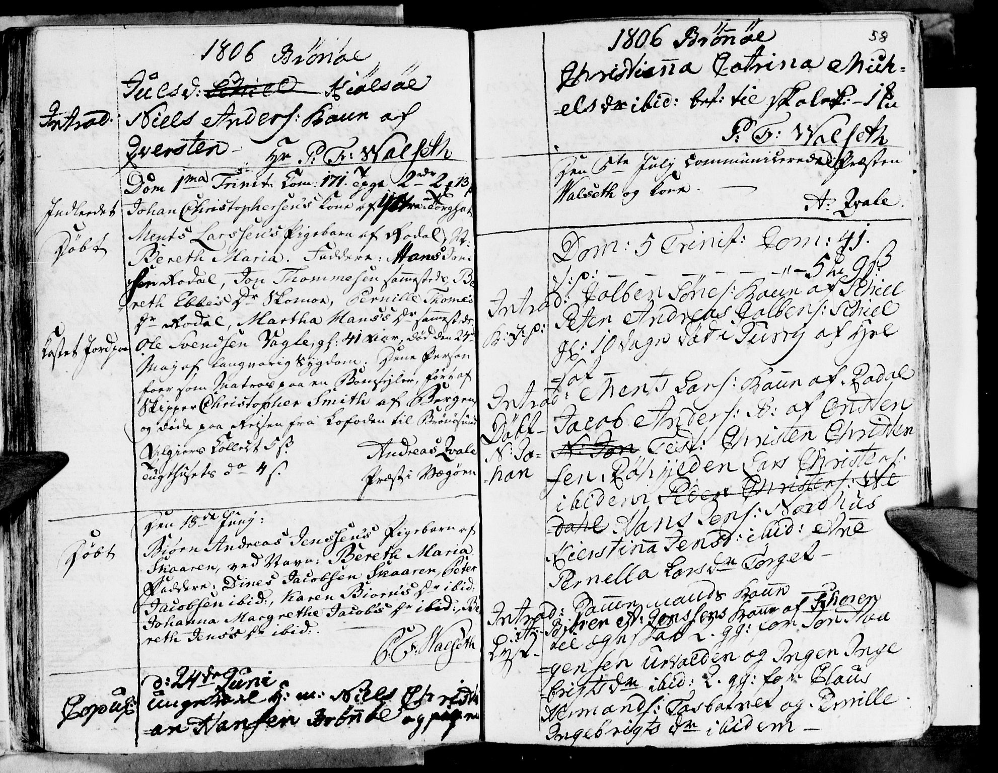 Ministerialprotokoller, klokkerbøker og fødselsregistre - Nordland, SAT/A-1459/813/L0209: Parish register (copy) no. 813C01, 1803-1821, p. 58