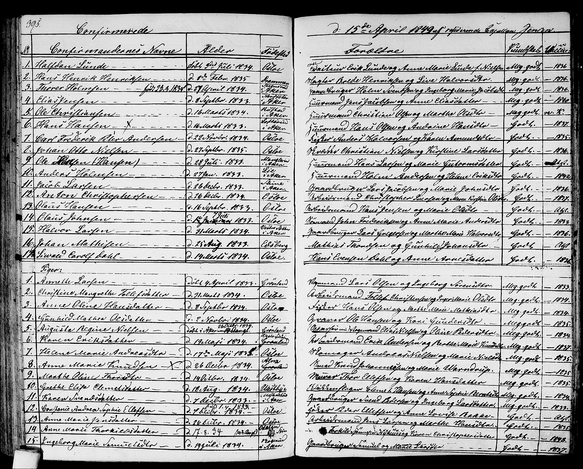 Gamlebyen prestekontor Kirkebøker, SAO/A-10884/F/Fa/L0003: Parish register (official) no. 3, 1829-1849, p. 395