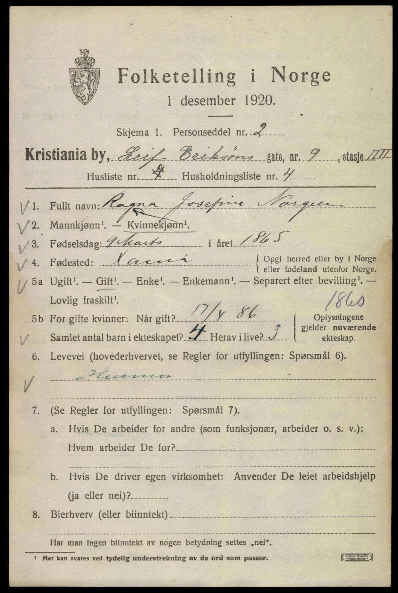 SAO, 1920 census for Kristiania, 1920, p. 362329