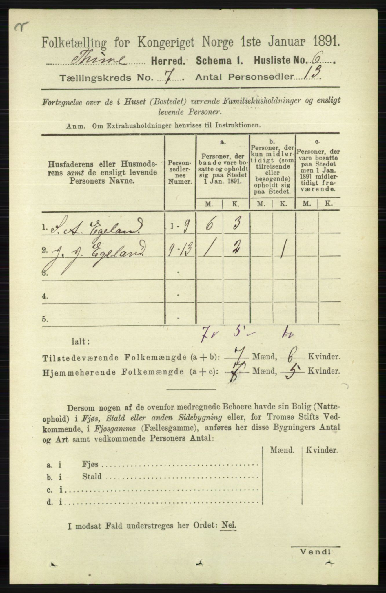 RA, 1891 census for 1121 Time, 1891, p. 2560