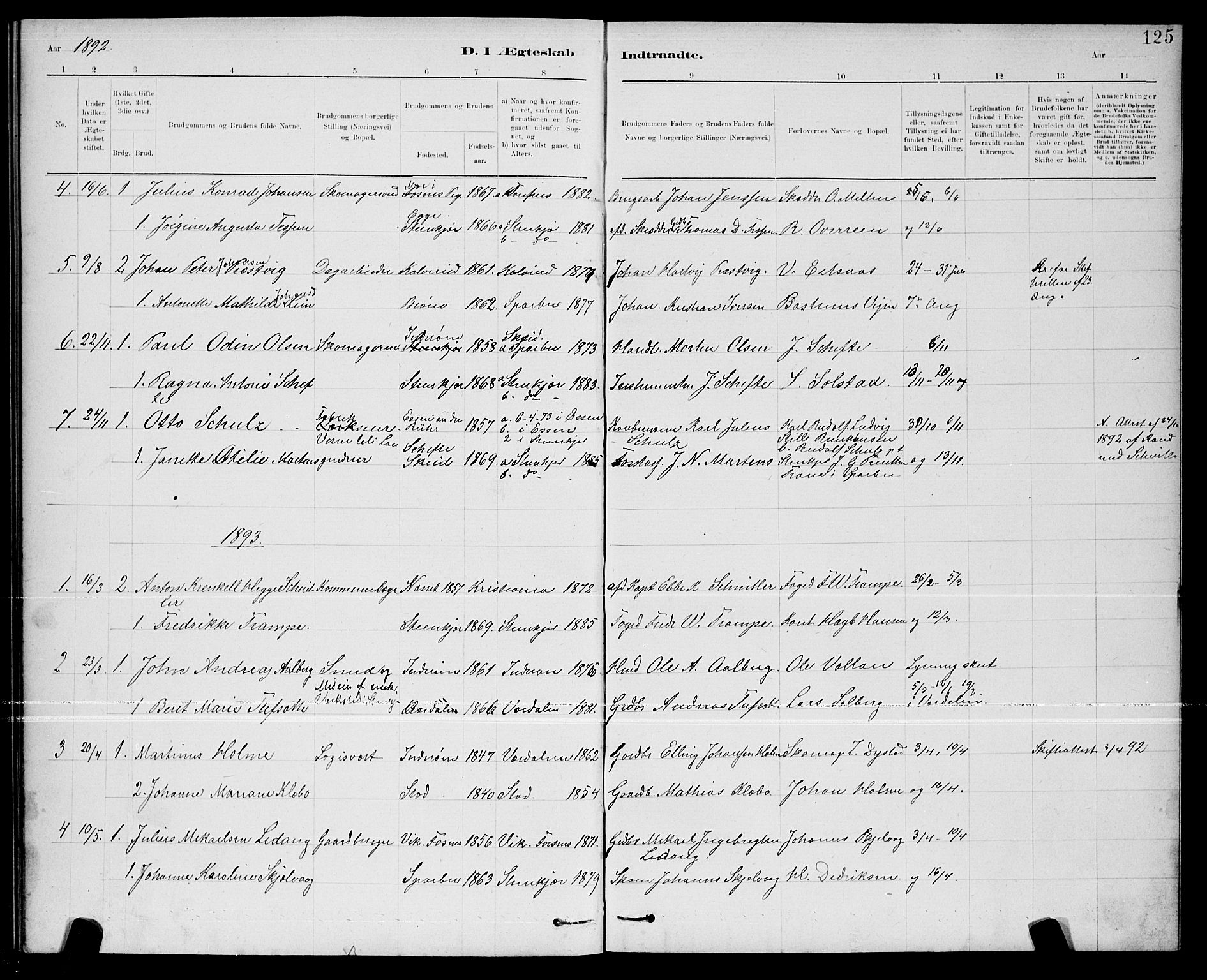 Ministerialprotokoller, klokkerbøker og fødselsregistre - Nord-Trøndelag, SAT/A-1458/739/L0374: Parish register (copy) no. 739C02, 1883-1898, p. 125