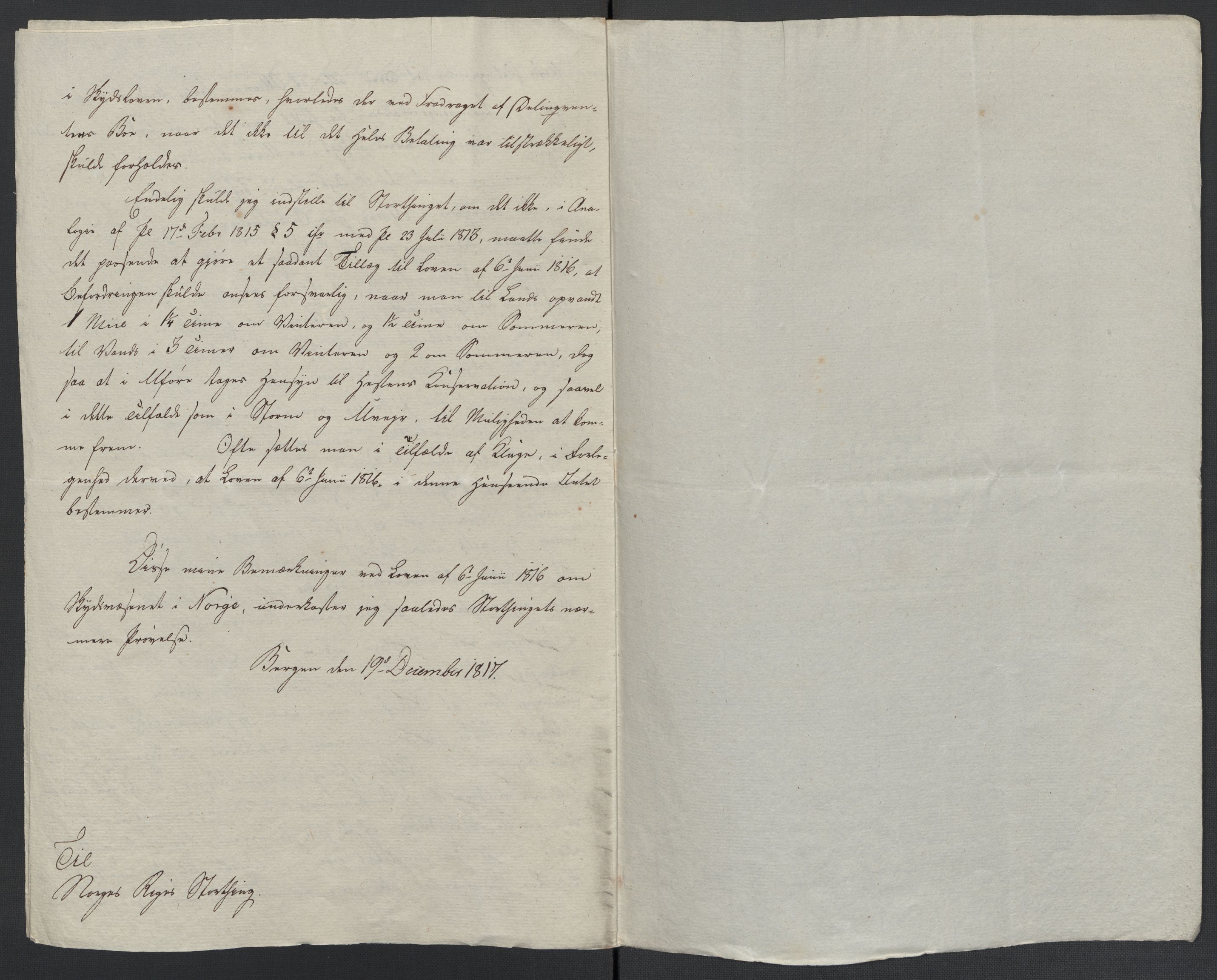 Christie, Wilhelm Frimann Koren, AV/RA-PA-0014/F/L0005: Christies dokumenter fra Stortinget, 1815-1816, p. 599