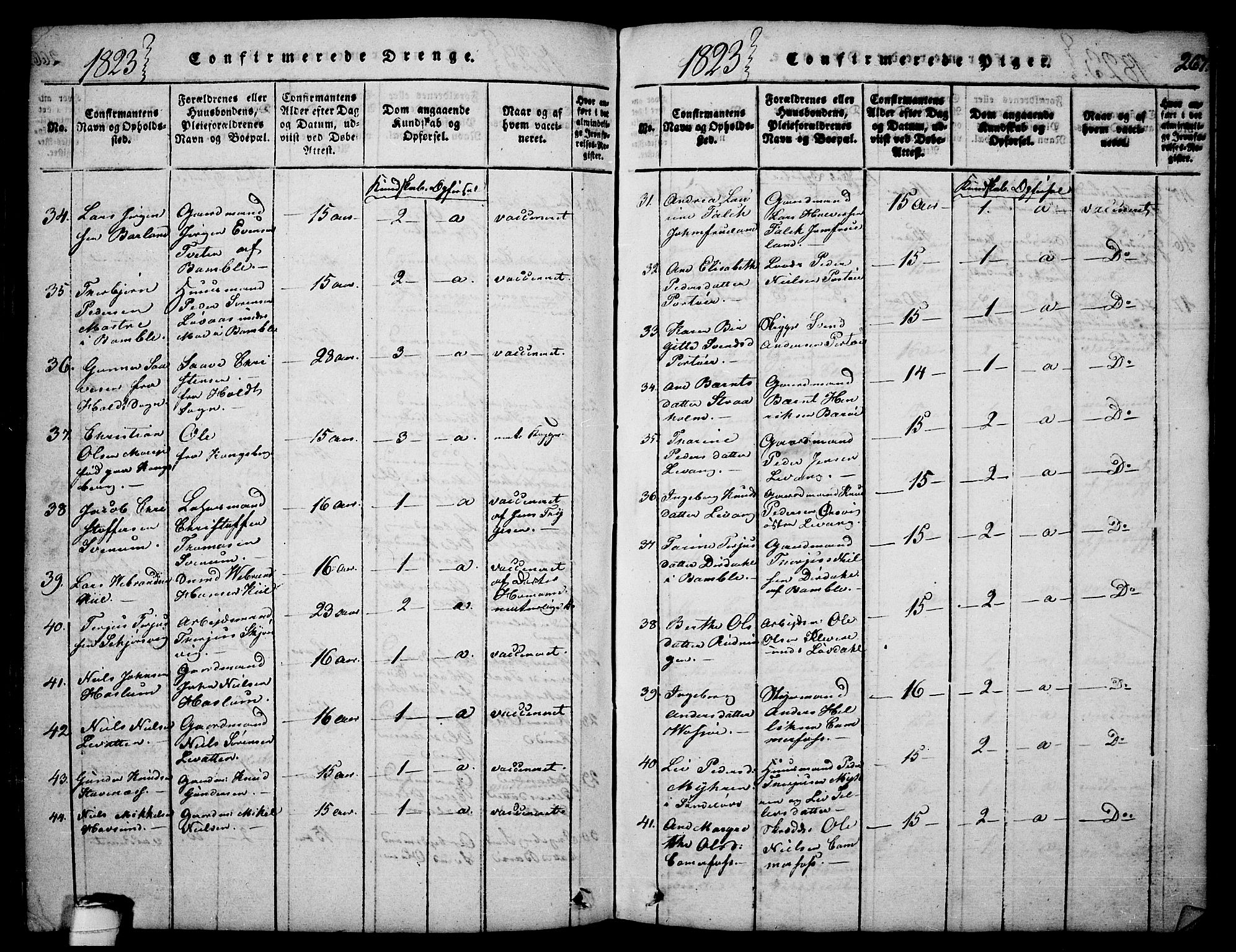 Sannidal kirkebøker, AV/SAKO-A-296/F/Fa/L0004: Parish register (official) no. 4, 1814-1829, p. 267