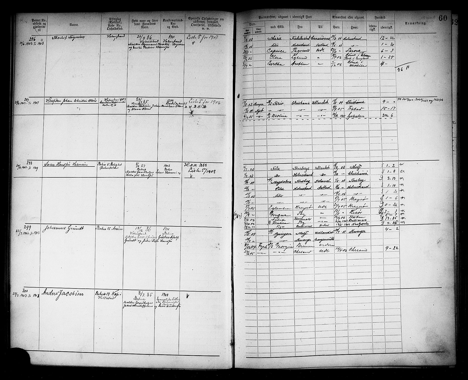 Holmestrand innrulleringskontor, AV/SAKO-A-1151/F/Fb/L0002: Annotasjonsrulle, 1894-1911, p. 63
