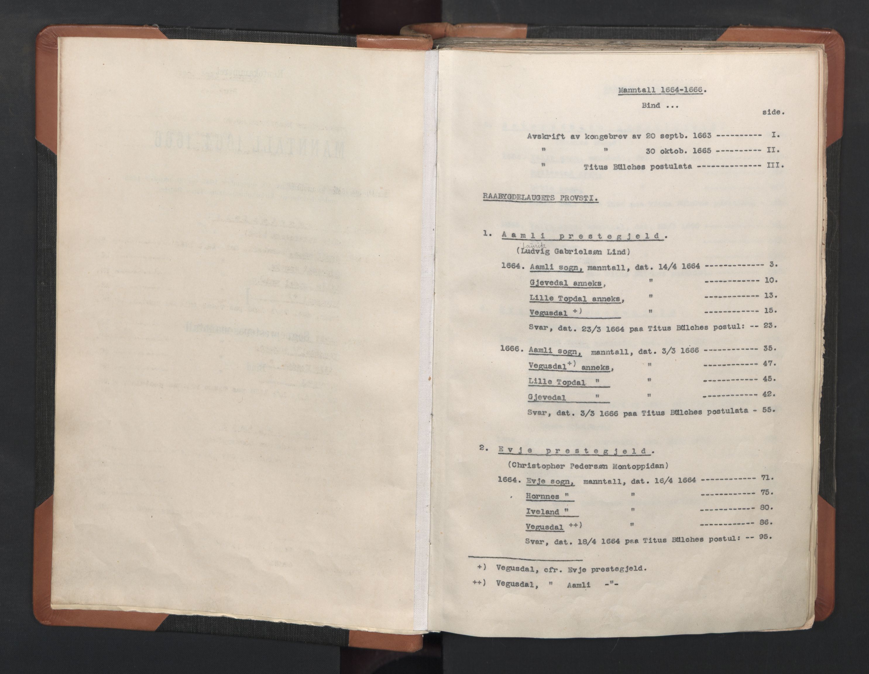 RA, Vicar's Census 1664-1666, no. 14: Råbyggelag deanery, 1664-1666