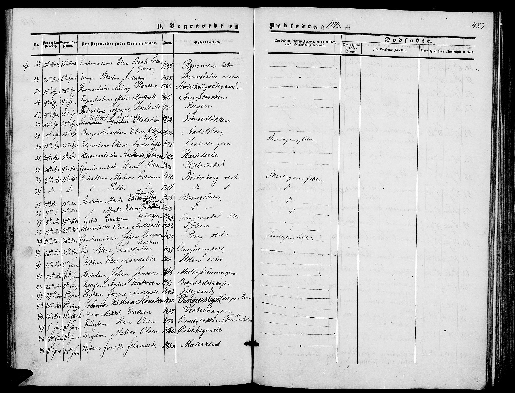 Løten prestekontor, SAH/PREST-022/L/La/L0004: Parish register (copy) no. 4, 1863-1877, p. 487