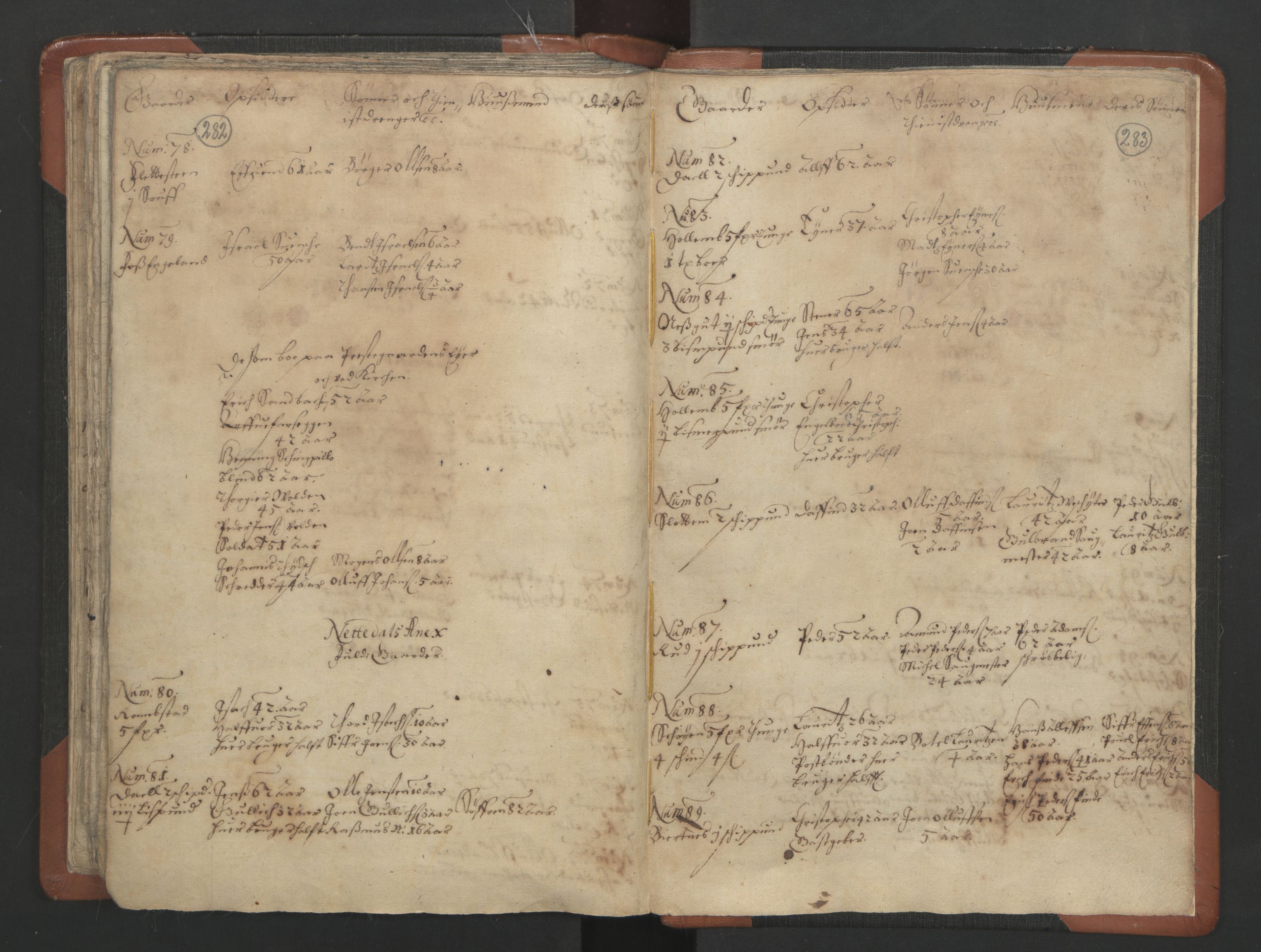 RA, Vicar's Census 1664-1666, no. 3: Nedre Romerike deanery, 1664-1666, p. 282-283