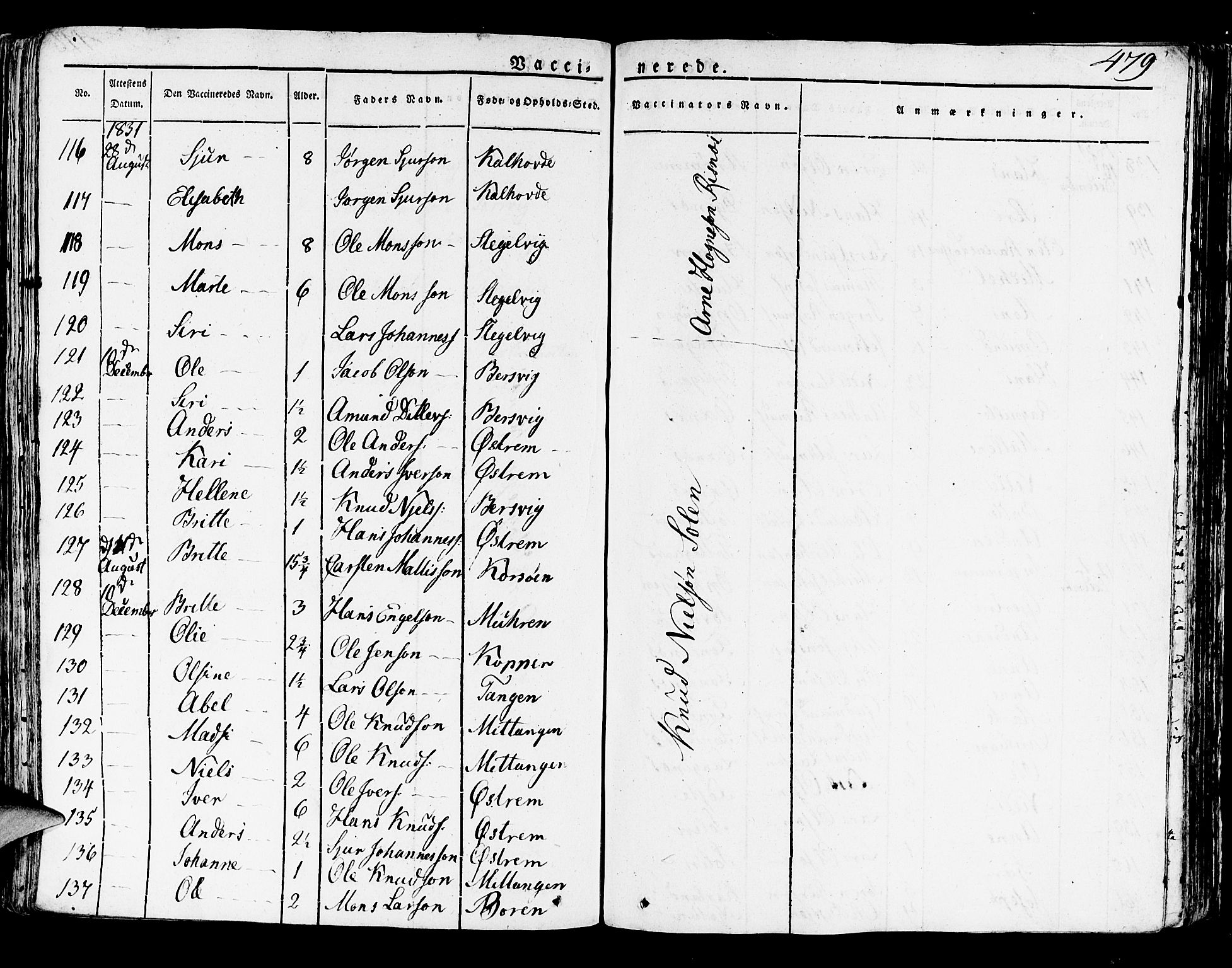 Lindås Sokneprestembete, AV/SAB-A-76701/H/Haa/Haaa/L0008: Parish register (official) no. A 8, 1823-1836, p. 479