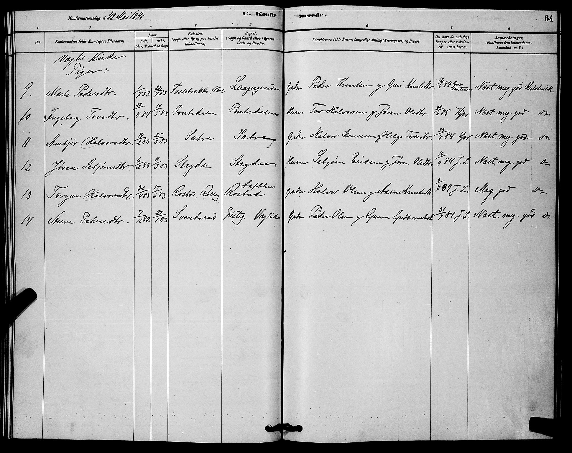 Rollag kirkebøker, AV/SAKO-A-240/G/Gb/L0002: Parish register (copy) no. II 2, 1878-1898, p. 64