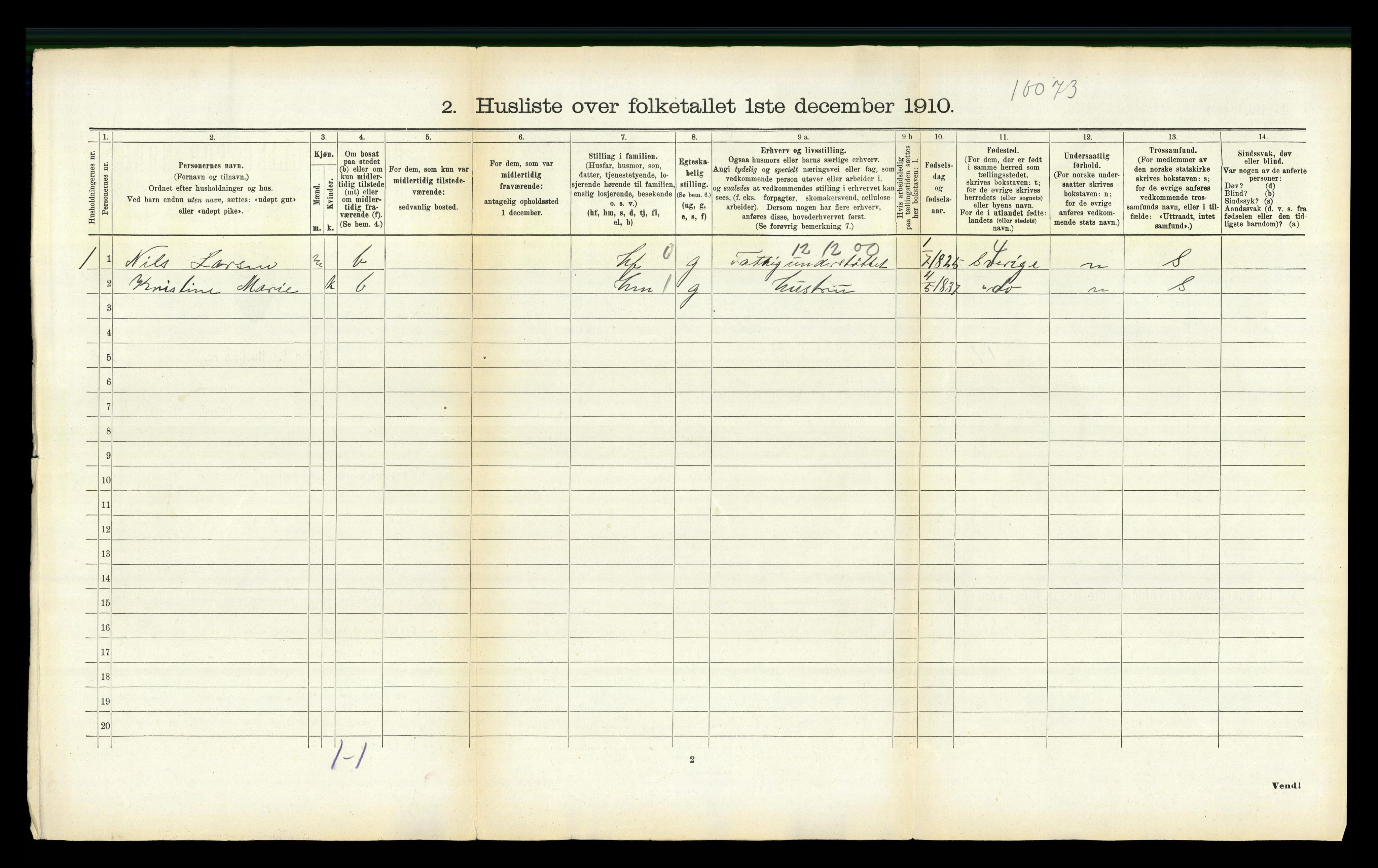 RA, 1910 census for Fauske, 1910, p. 1291