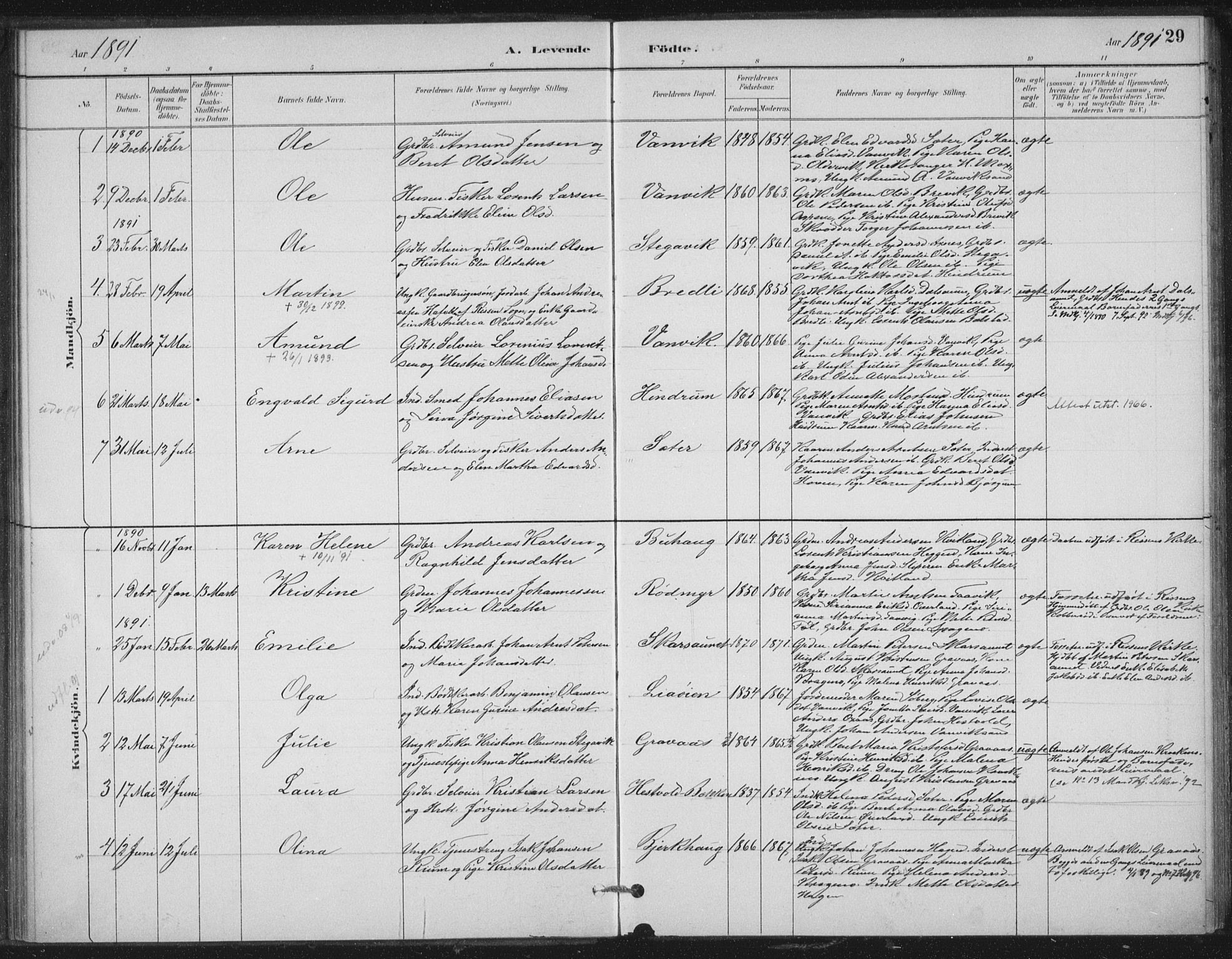 Ministerialprotokoller, klokkerbøker og fødselsregistre - Nord-Trøndelag, SAT/A-1458/702/L0023: Parish register (official) no. 702A01, 1883-1897, p. 29