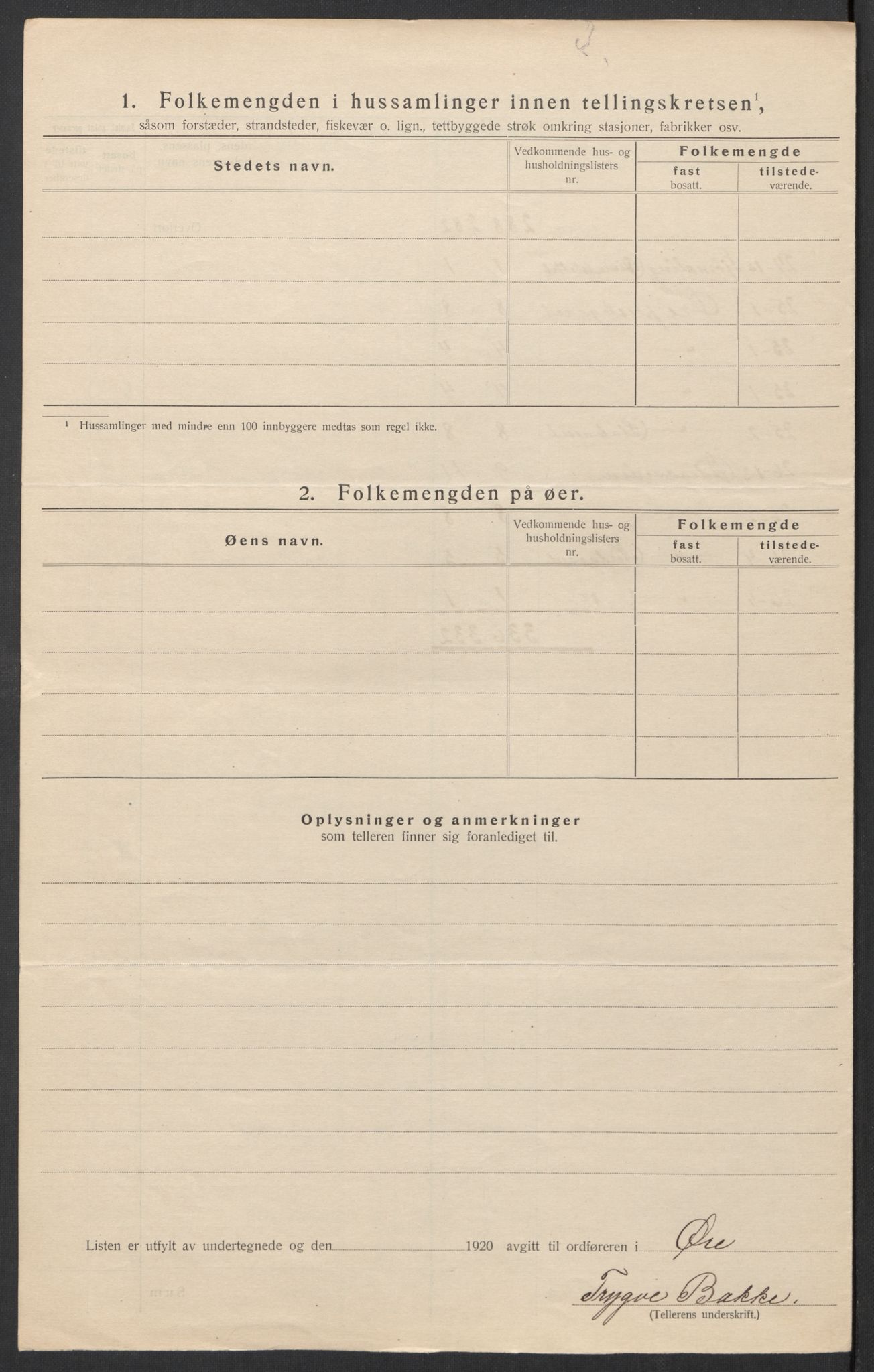 SAT, 1920 census for Øre, 1920, p. 18