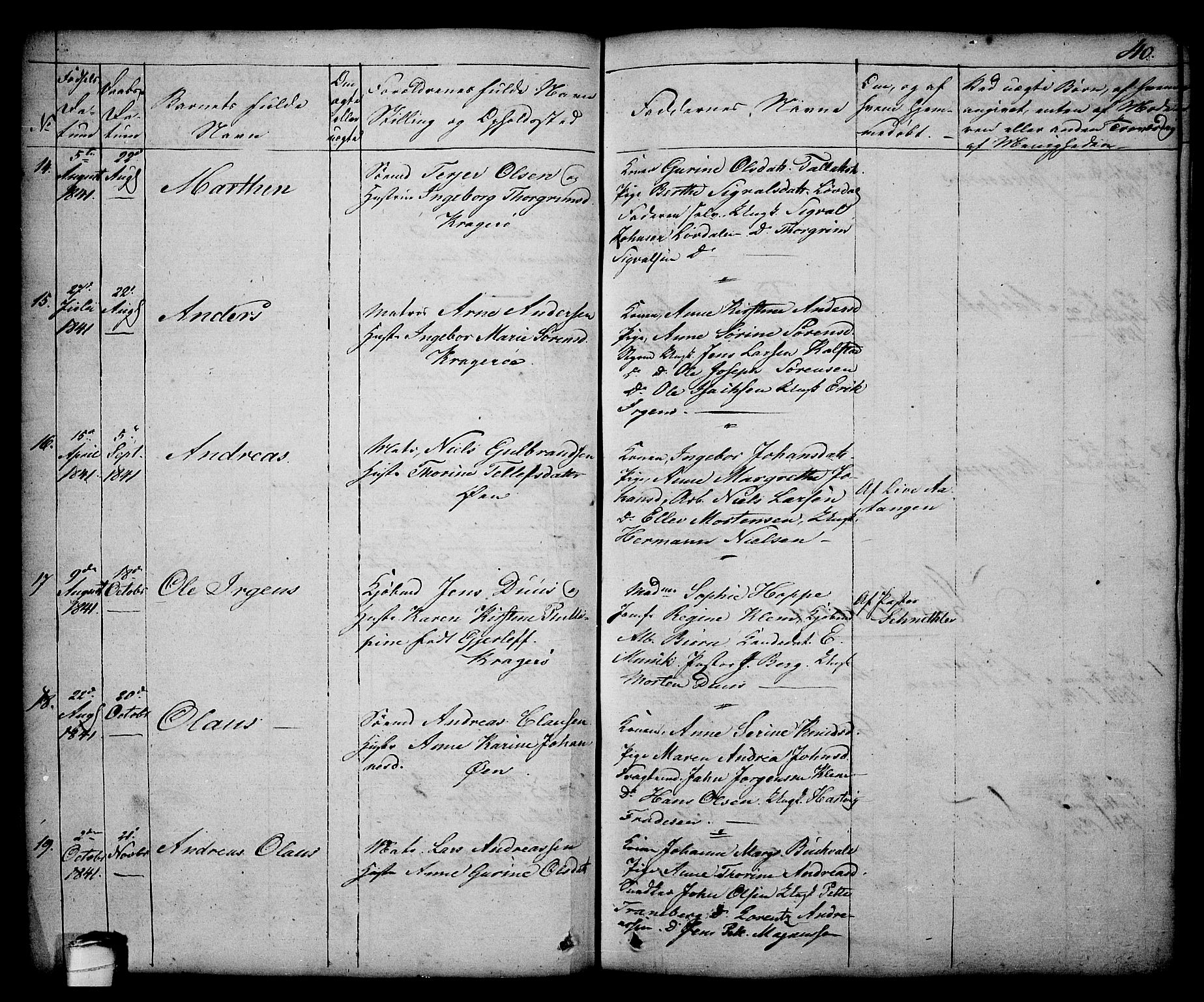 Kragerø kirkebøker, SAKO/A-278/G/Ga/L0003: Parish register (copy) no. 3, 1832-1852, p. 40