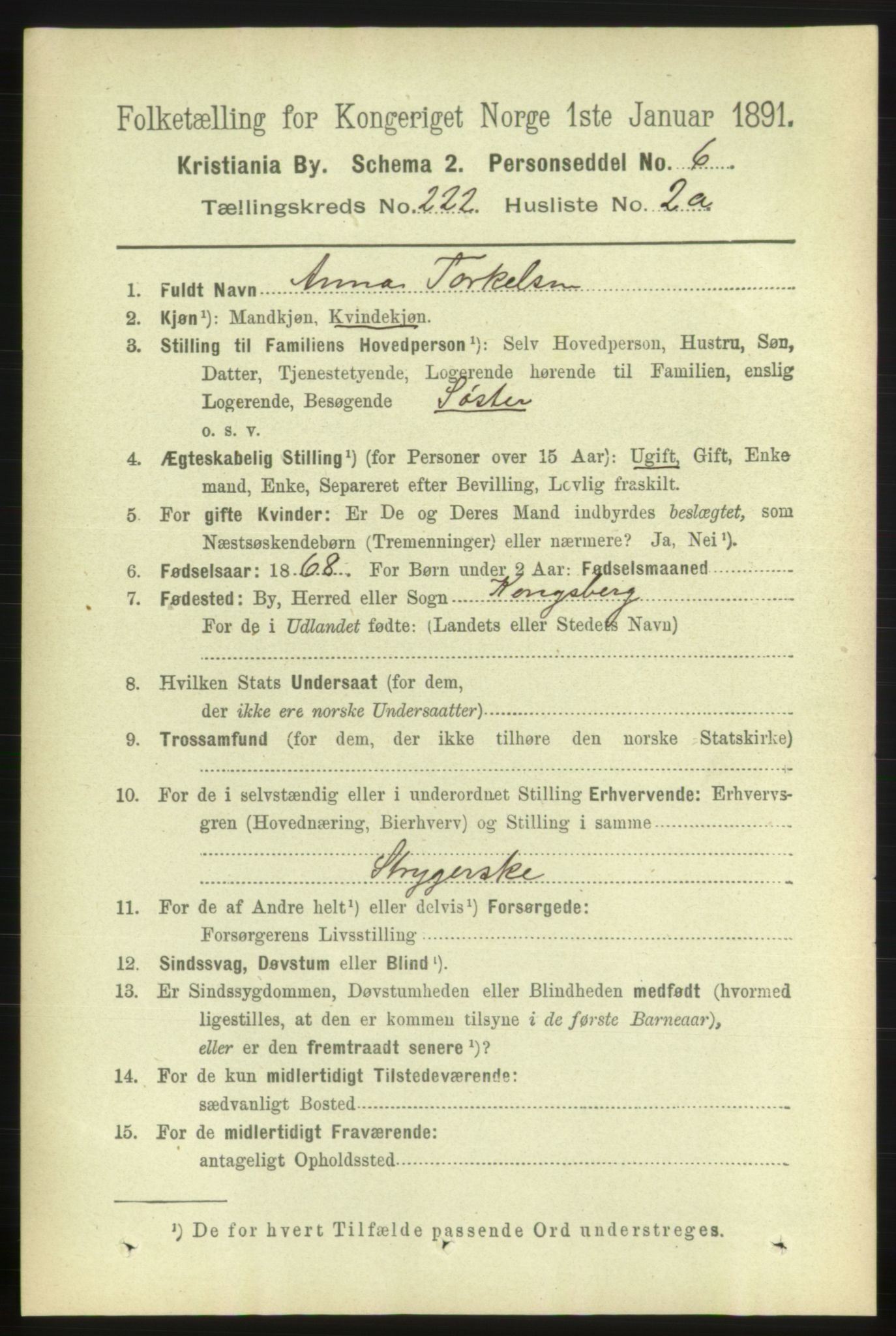 RA, 1891 census for 0301 Kristiania, 1891, p. 133066