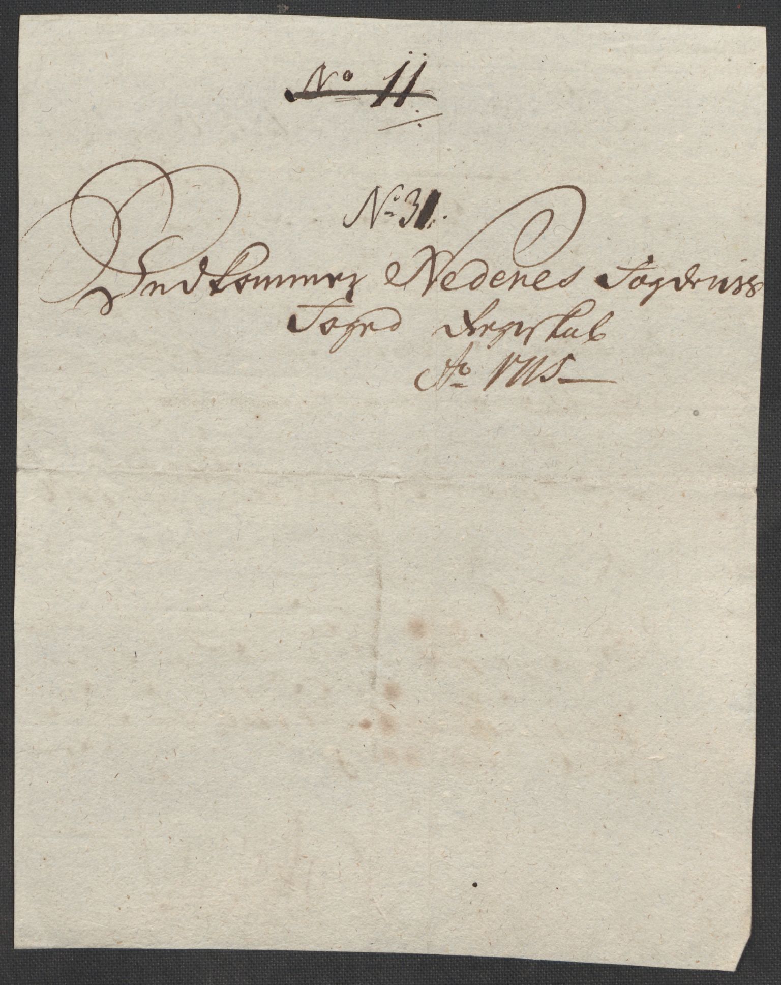 Rentekammeret inntil 1814, Reviderte regnskaper, Fogderegnskap, AV/RA-EA-4092/R39/L2323: Fogderegnskap Nedenes, 1715, p. 276