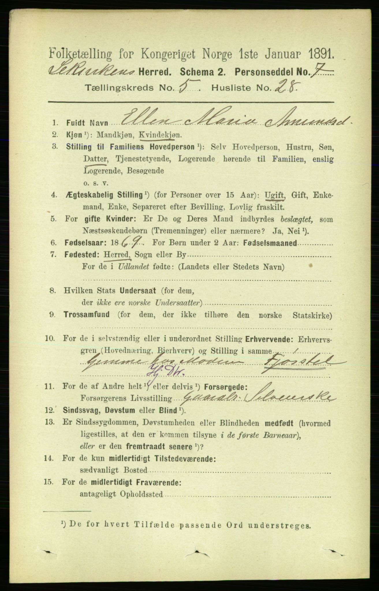 RA, 1891 census for 1718 Leksvik, 1891, p. 2747