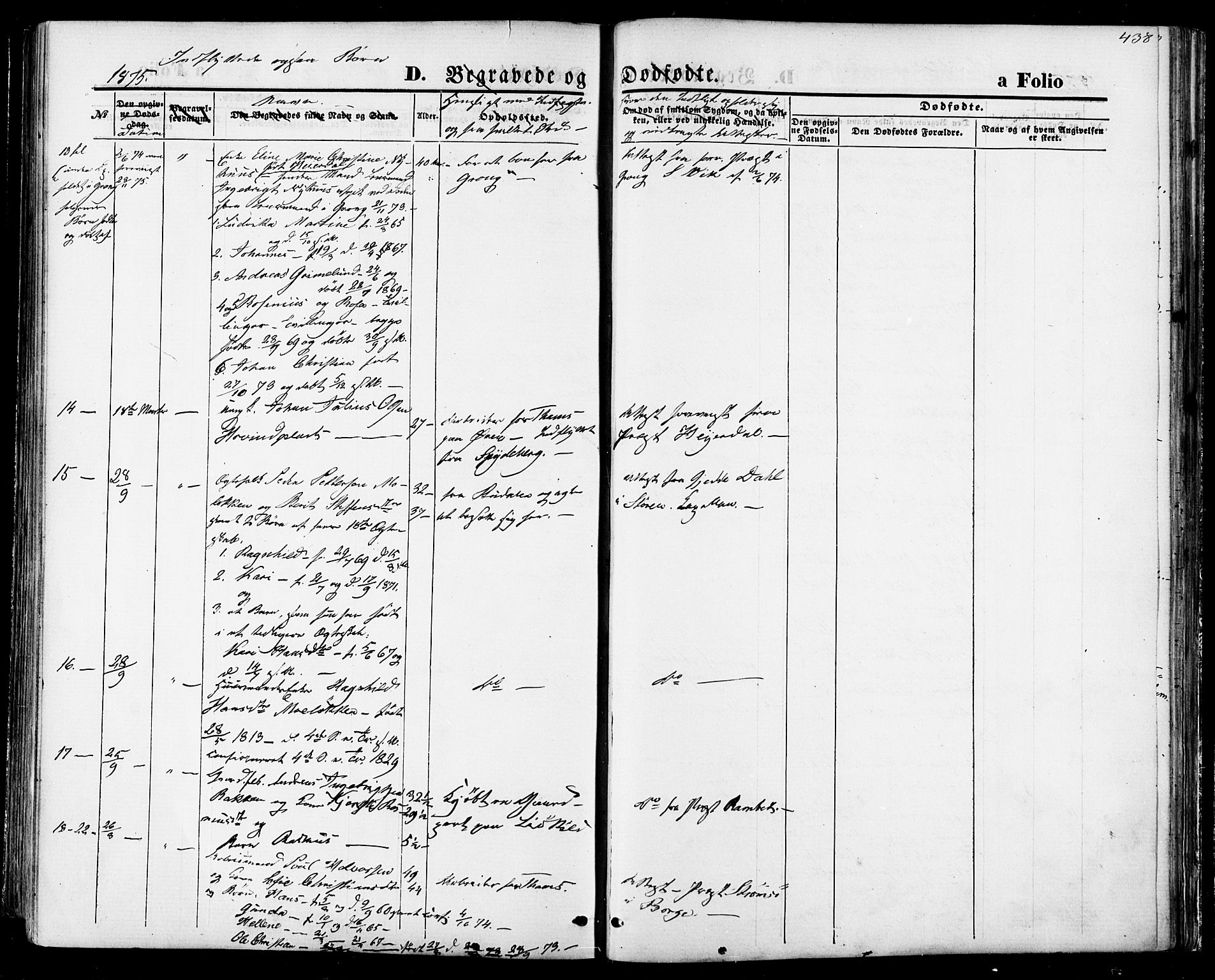 Ministerialprotokoller, klokkerbøker og fødselsregistre - Sør-Trøndelag, SAT/A-1456/668/L0807: Parish register (official) no. 668A07, 1870-1880, p. 438